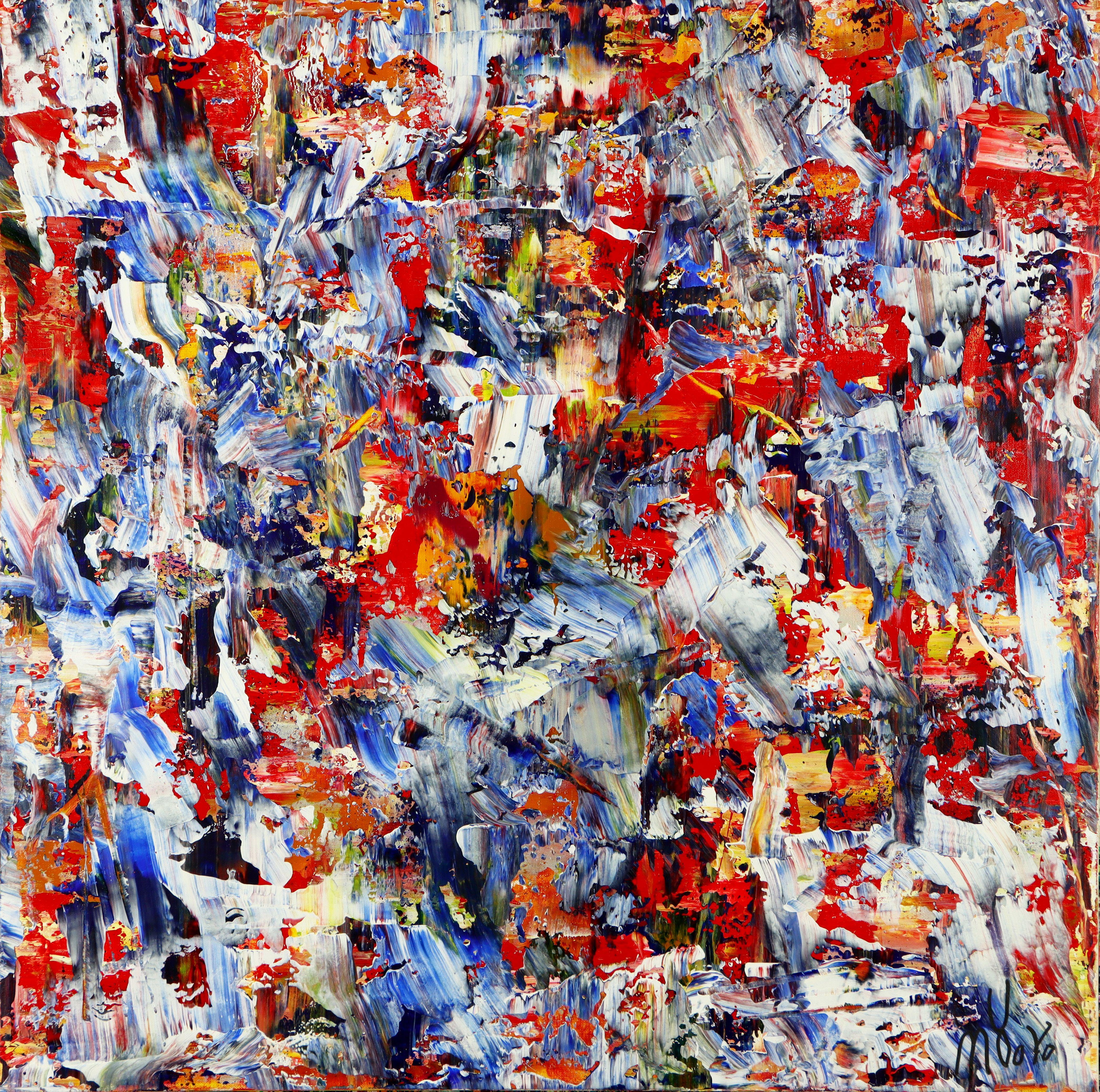 Abstract Painting di Nestor Toro - Sogni intricati 2 (Sopra le nuvole), Pittura, Acrilico su tela