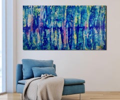 Iridescent aqua spectra, Painting, Acrylic on Canvas