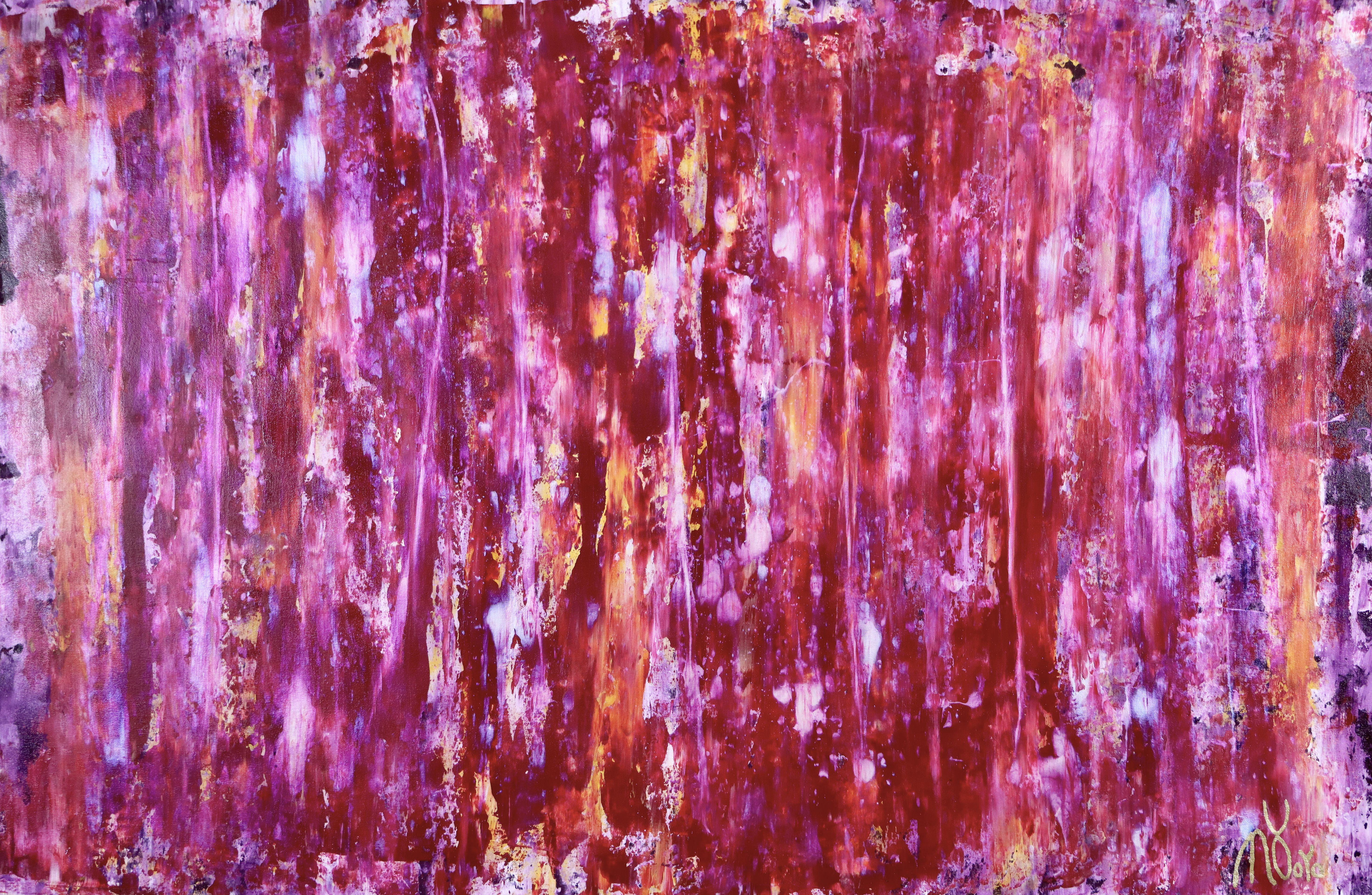 Nestor Toro Abstract Painting - Iridescent coral spectra, Painting, Acrylic on Canvas