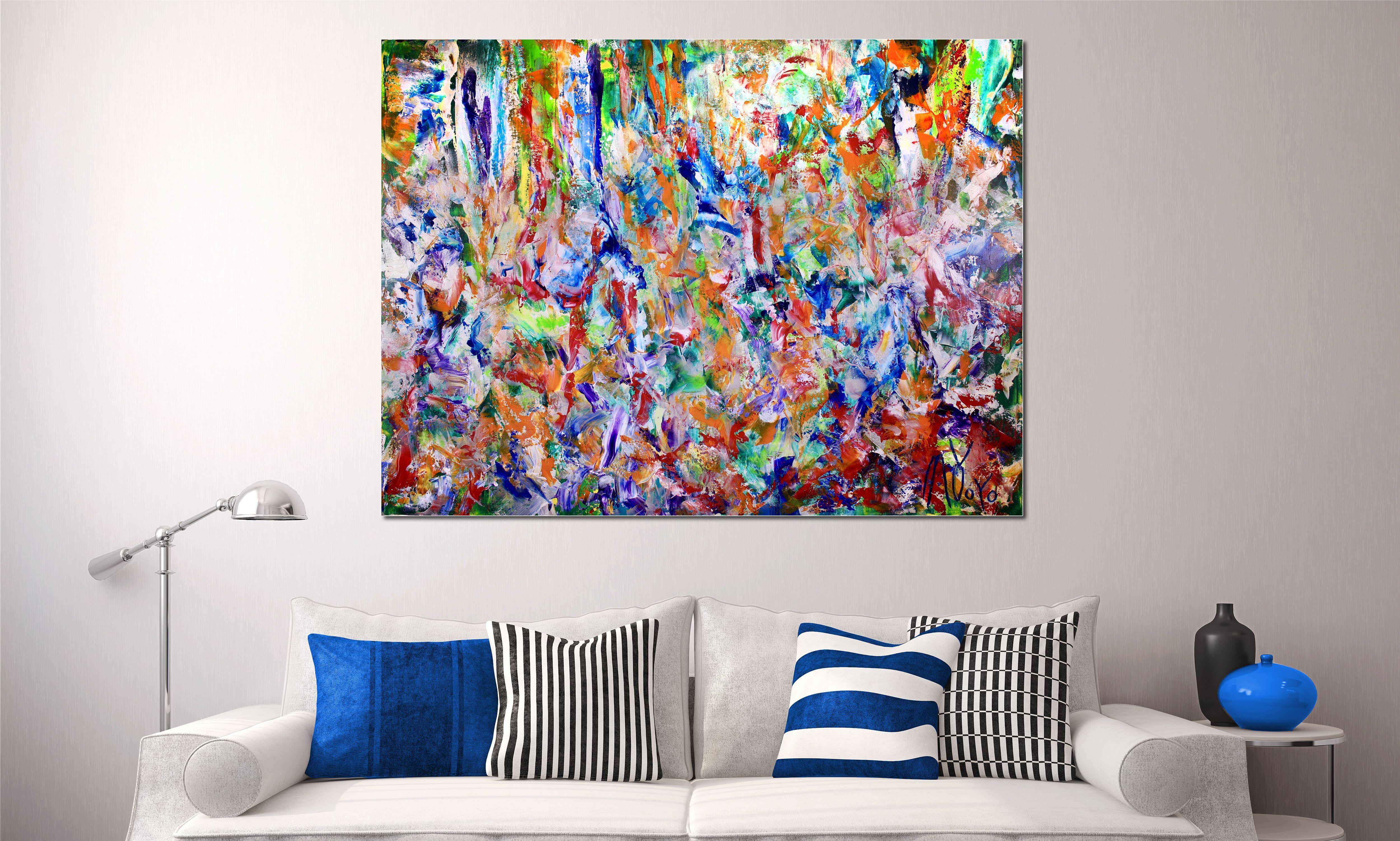 Foresta esplosiva iridescente (2018), Pittura, Acrilico su tela - Abstract Painting Marrone di Nestor Toro