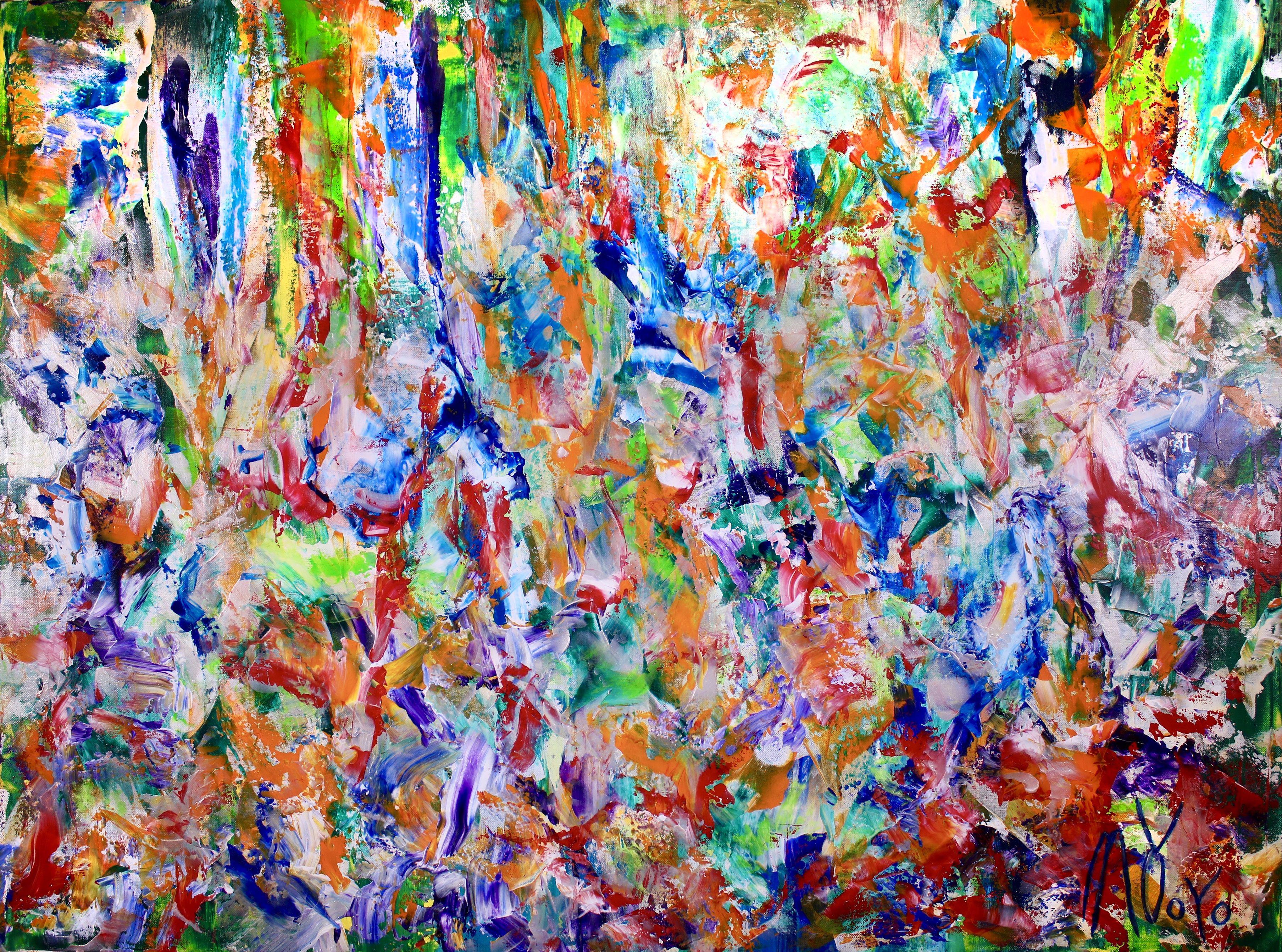 Abstract Painting di Nestor Toro - Foresta esplosiva iridescente (2018), Pittura, Acrilico su tela