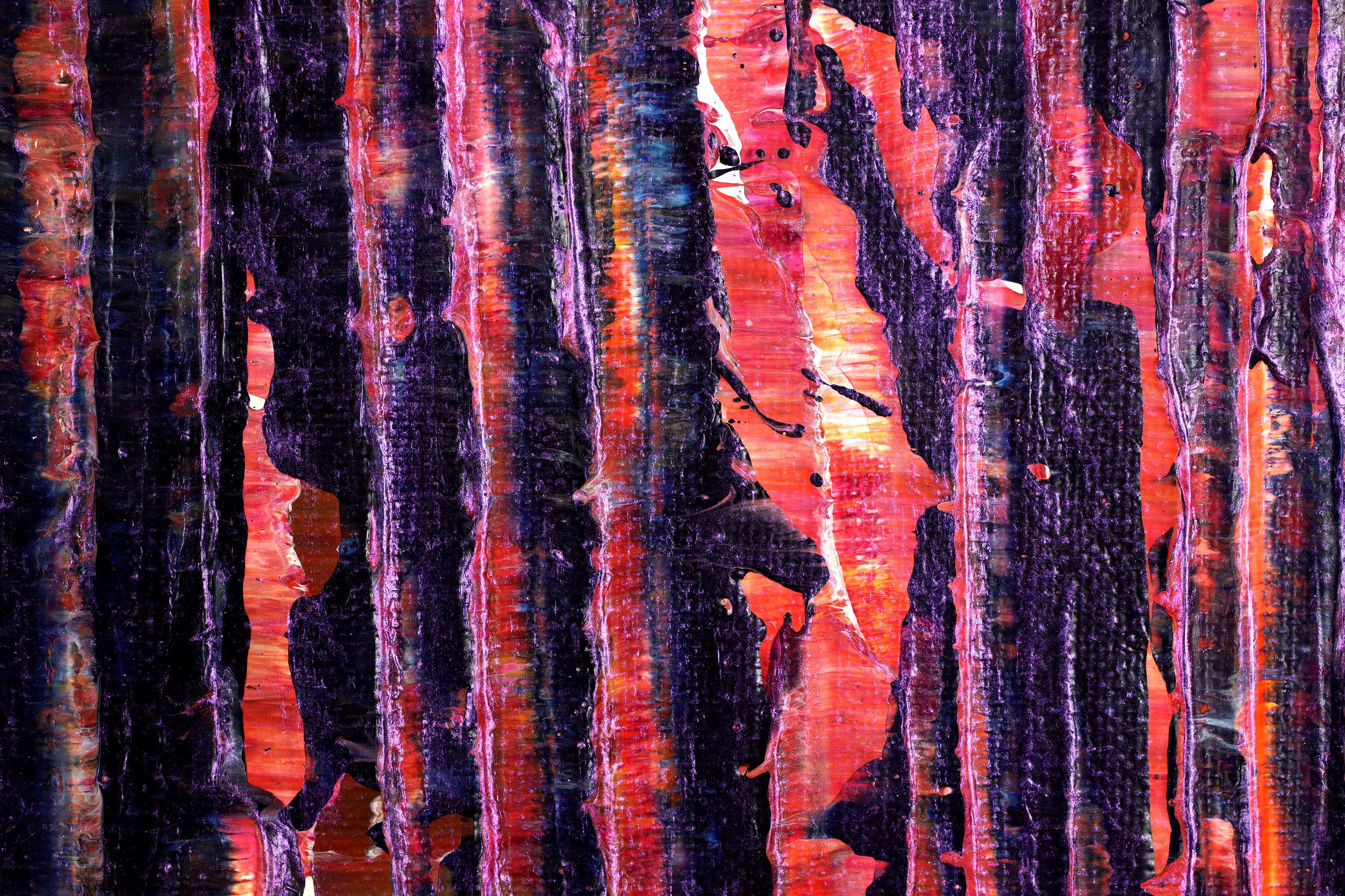 Iridescent night (Purple red), Painting, Acrylic on Canvas For Sale 2