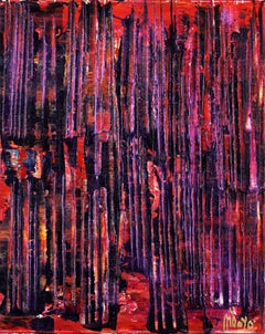Schillernde Nacht (Purple red), Gemälde, Acryl auf Leinwand