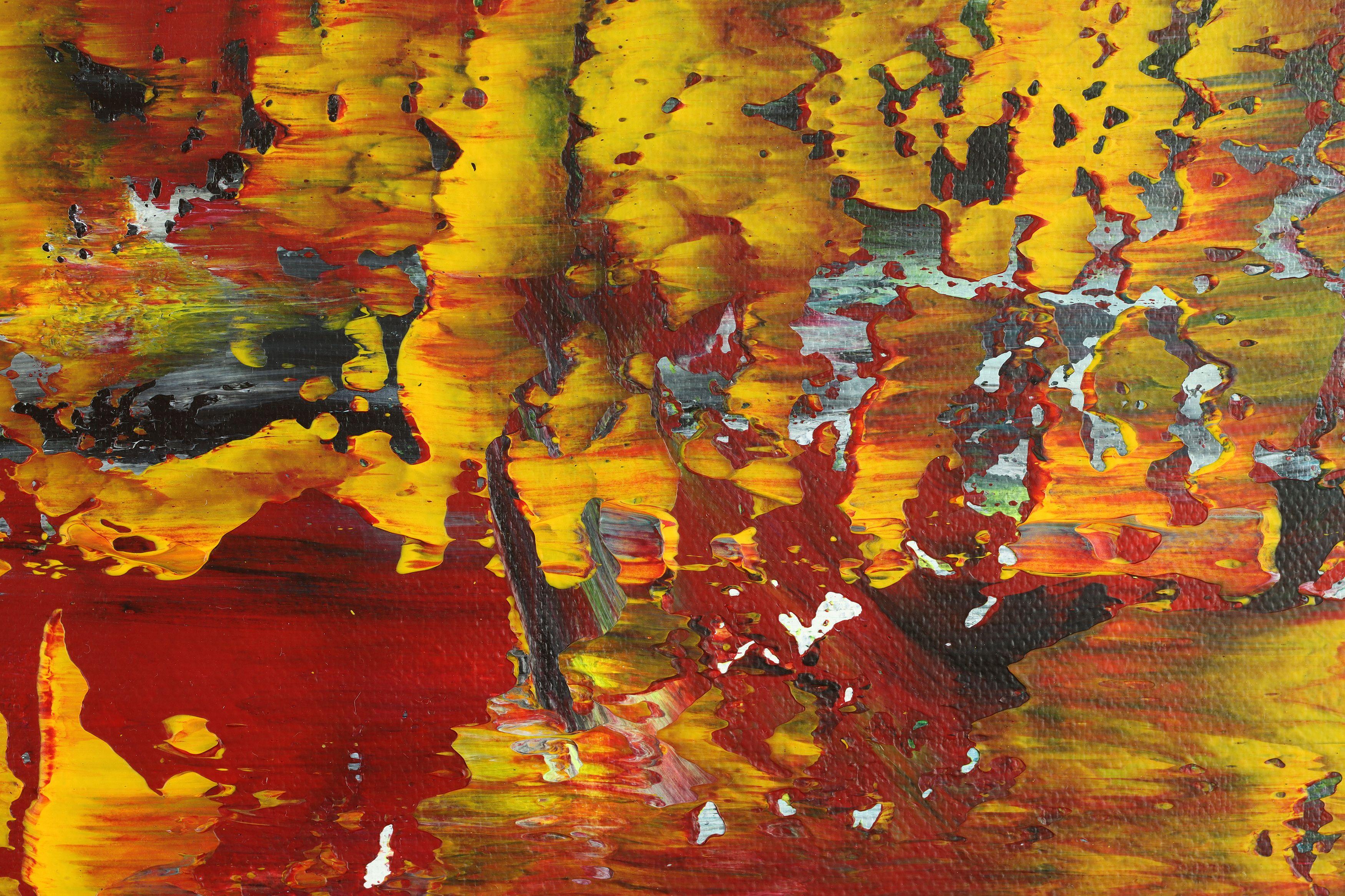 pittura astratta minimalista  acrilico su tela    Questa opera d'arte è stata creata stratificando e mescolando sottili strati di magenta, terra di Siena bruciata, giallo, un po' di blu, bianco e verde.    Pronto per essere appeso    Includo un