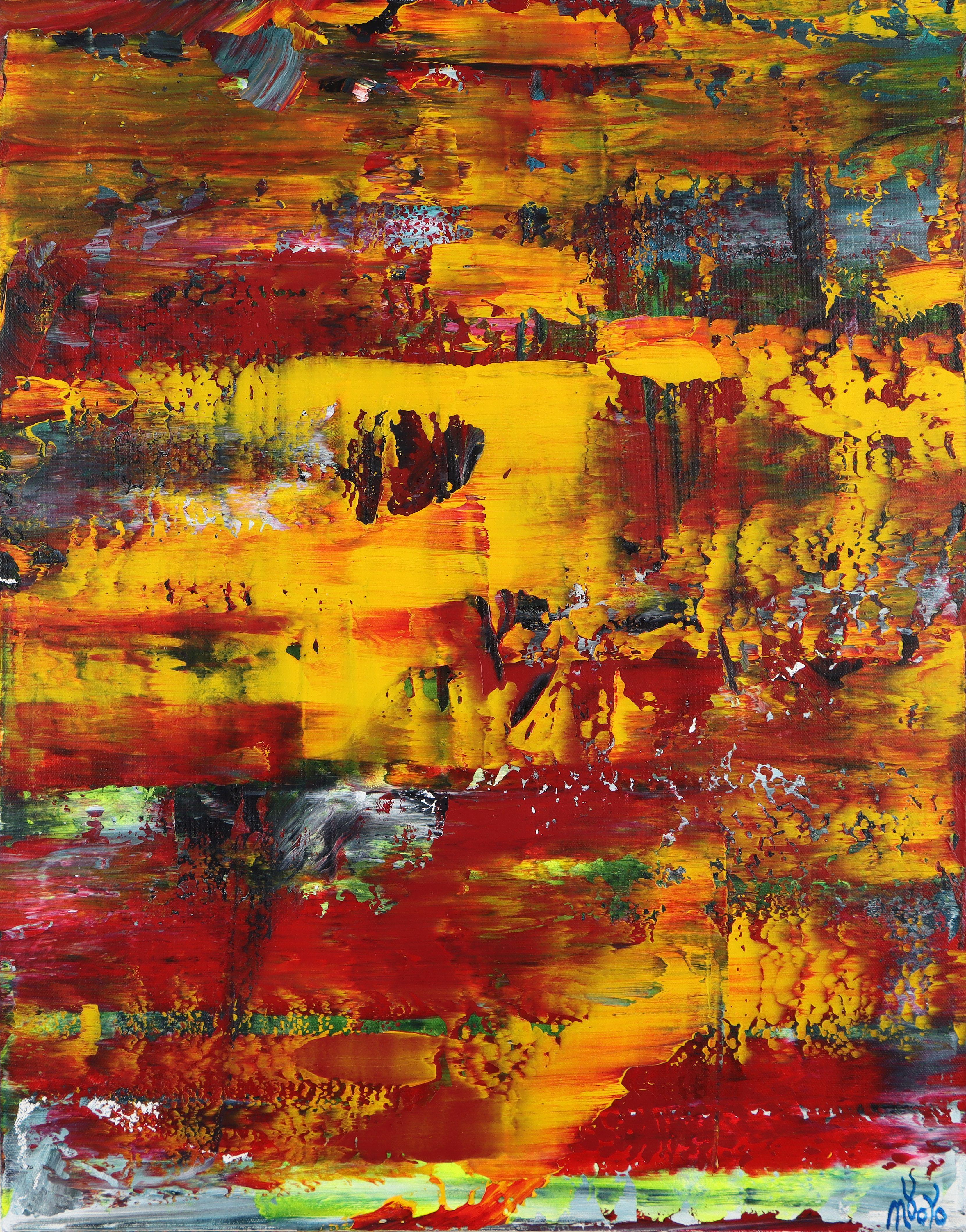 Abstract Painting di Nestor Toro - Foresta isolata (Luci del mattino) 3, Pittura, Acrilico su tela