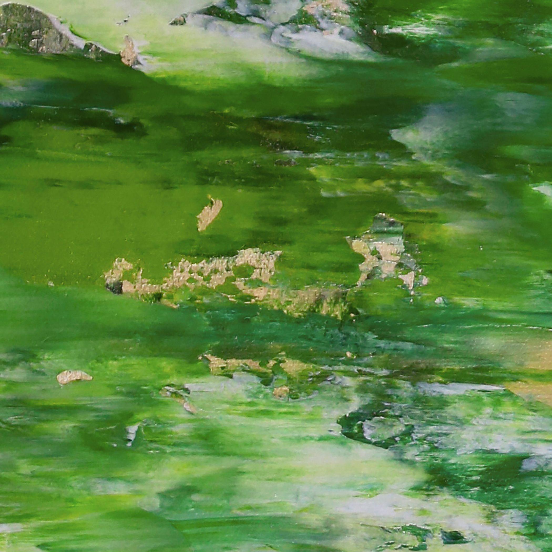 Foresta isolata (Con velo d'oro), Pittura, Acrilico su tela - Painting di Nestor Toro
