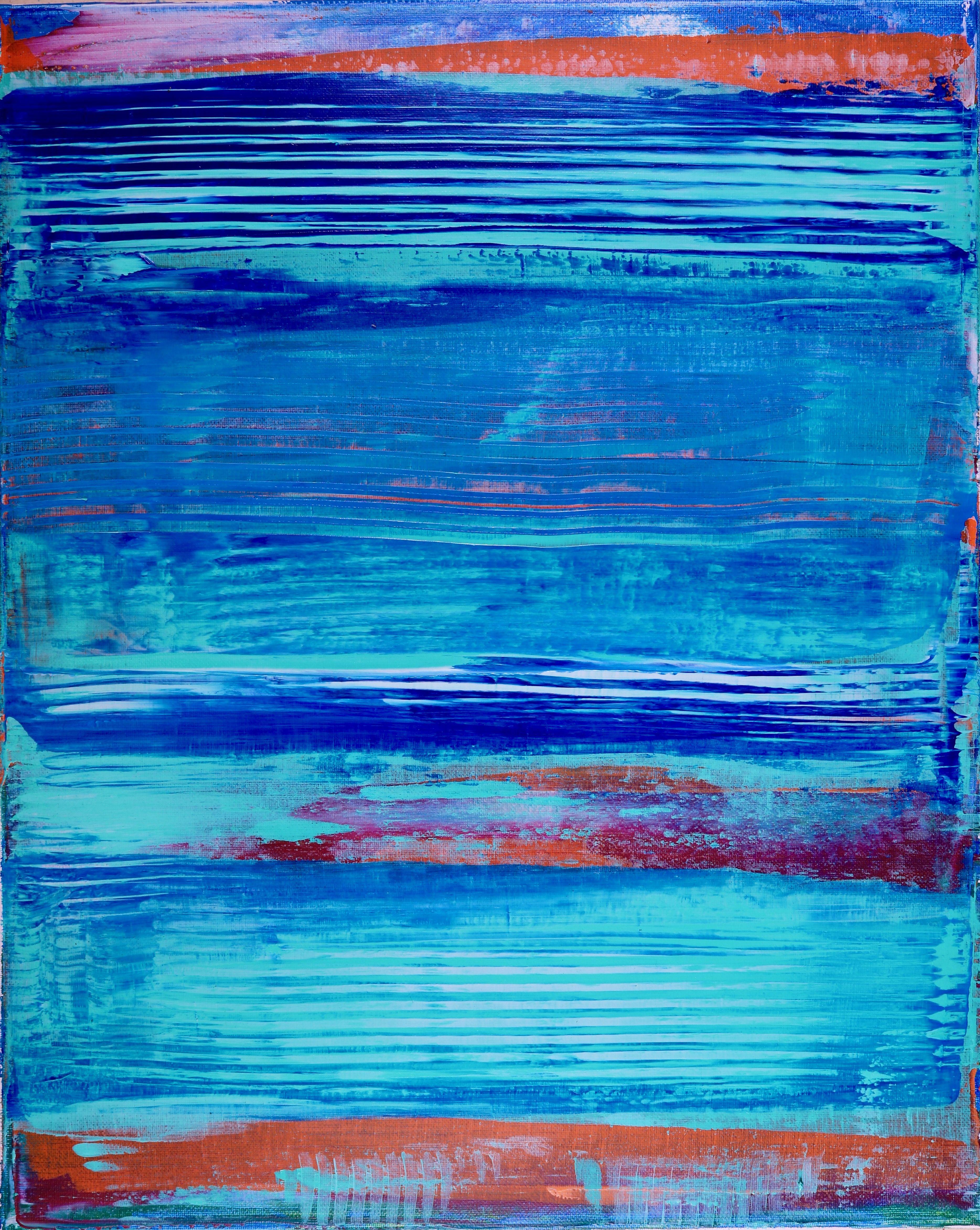 Abstract Painting di Nestor Toro - Panorama della laguna, Pittura, Acrilico su tela