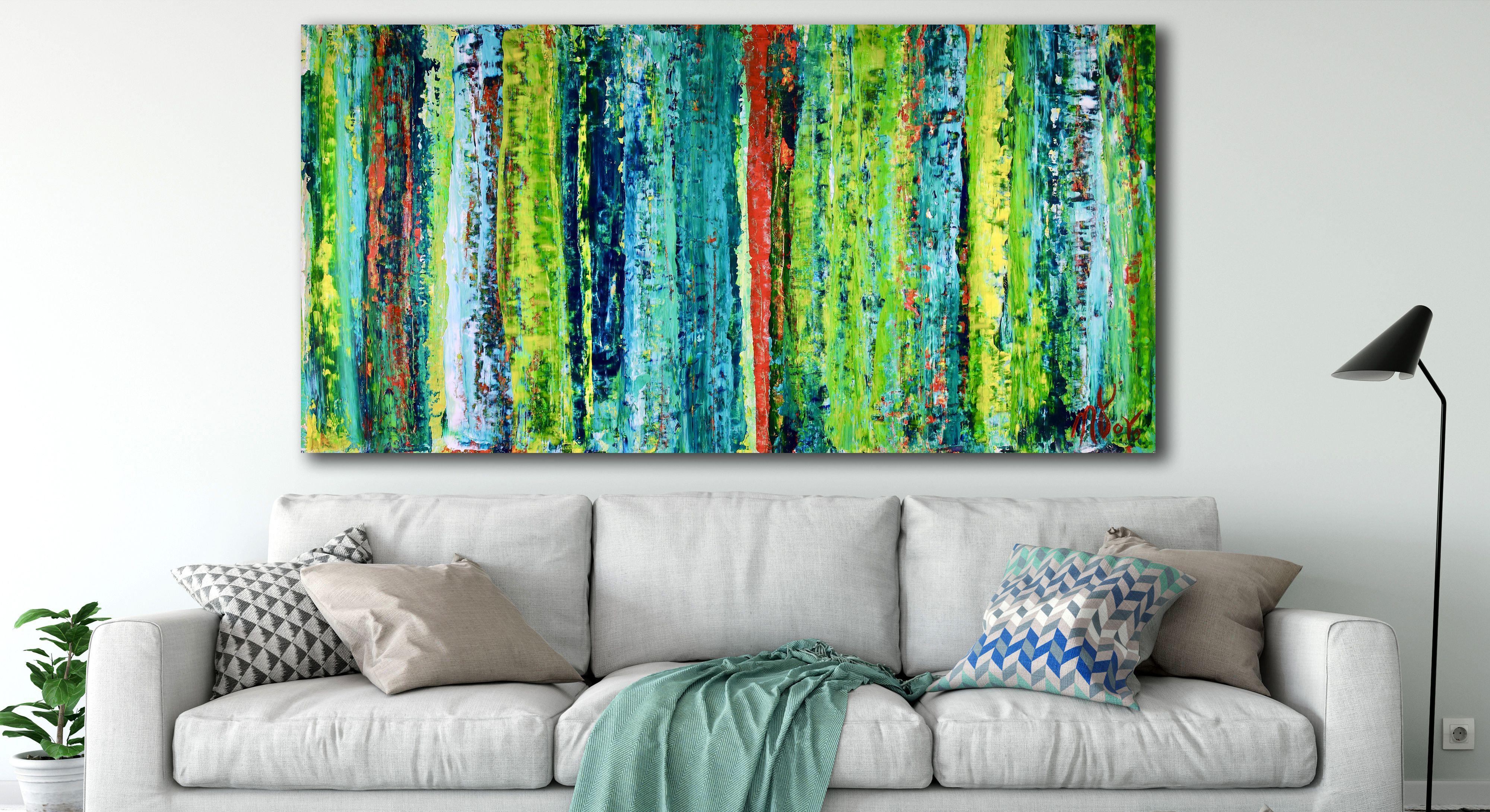 Contemplative green abstract nature inspired, very texture and bold! signed.    ORIGINAL FINE ABSTRACTS - ONE OF A KIND!  I only make original works. Each is a one of a kind so you will have the only one! My artwork is my passion and you can SEE