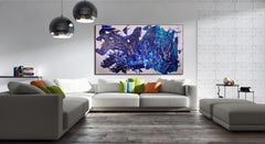 Large abstract painting- Walking after midnight. (, Painting, Acrylic on Canvas