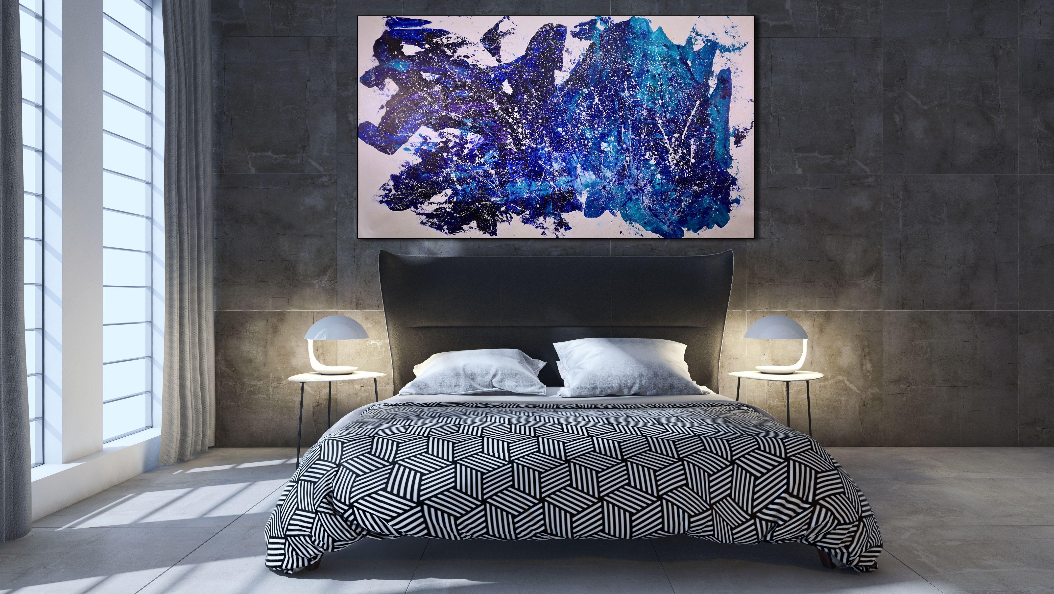 Quadro astratto di grandi dimensioni - Passeggiata dopo la mezzanotte. (, Pittura, Acrilico su tela - Painting Astratto di Nestor Toro