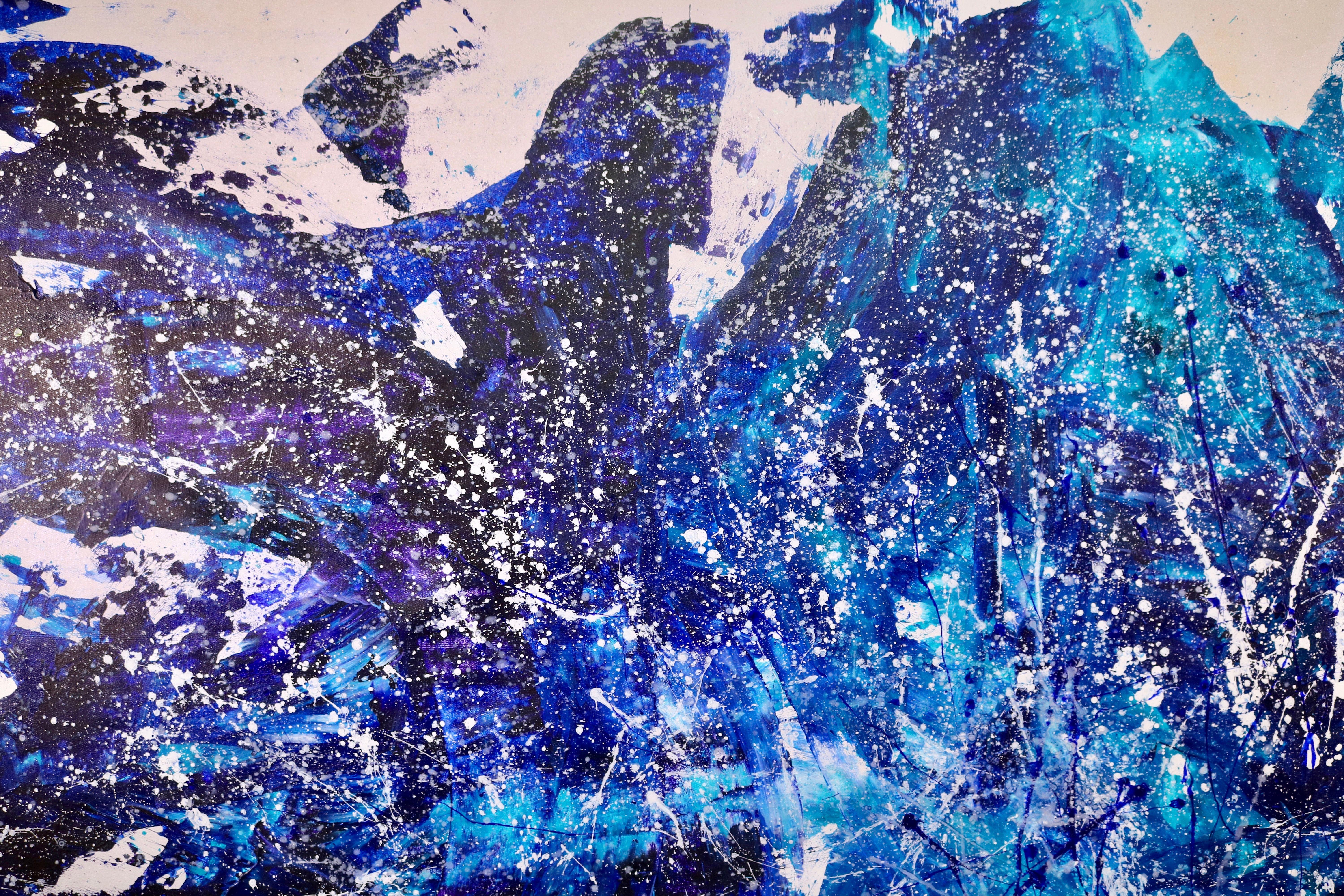 Quadro astratto di grandi dimensioni - Passeggiata dopo la mezzanotte. (, Pittura, Acrilico su tela - Abstract Painting Viola di Nestor Toro