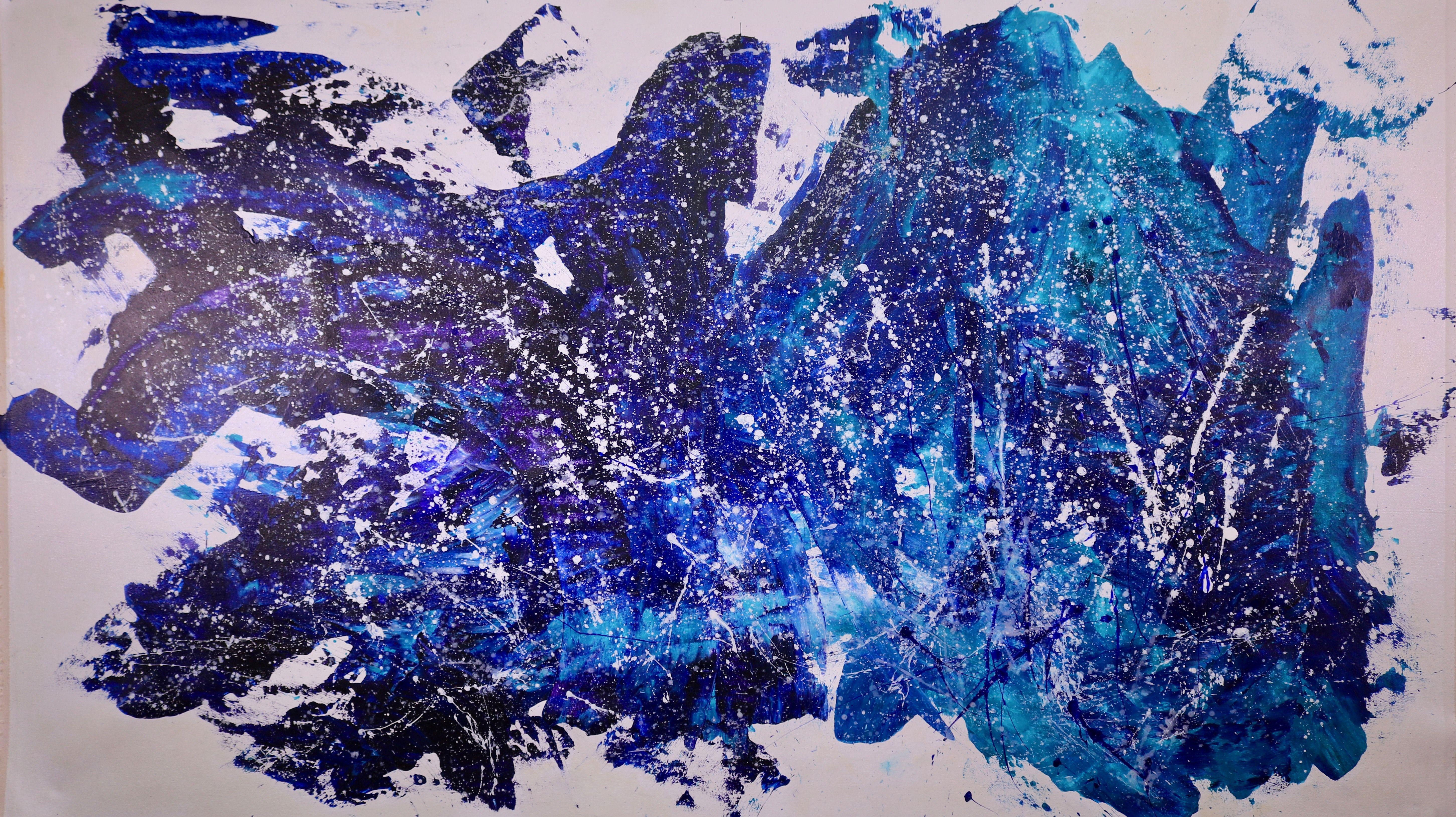 Nestor Toro Abstract Painting - Large abstract painting- Walking after midnight. (, Painting, Acrylic on Canvas