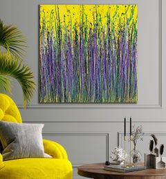 Lavender shimmer (Summer garden), Painting, Acrylic on Canvas