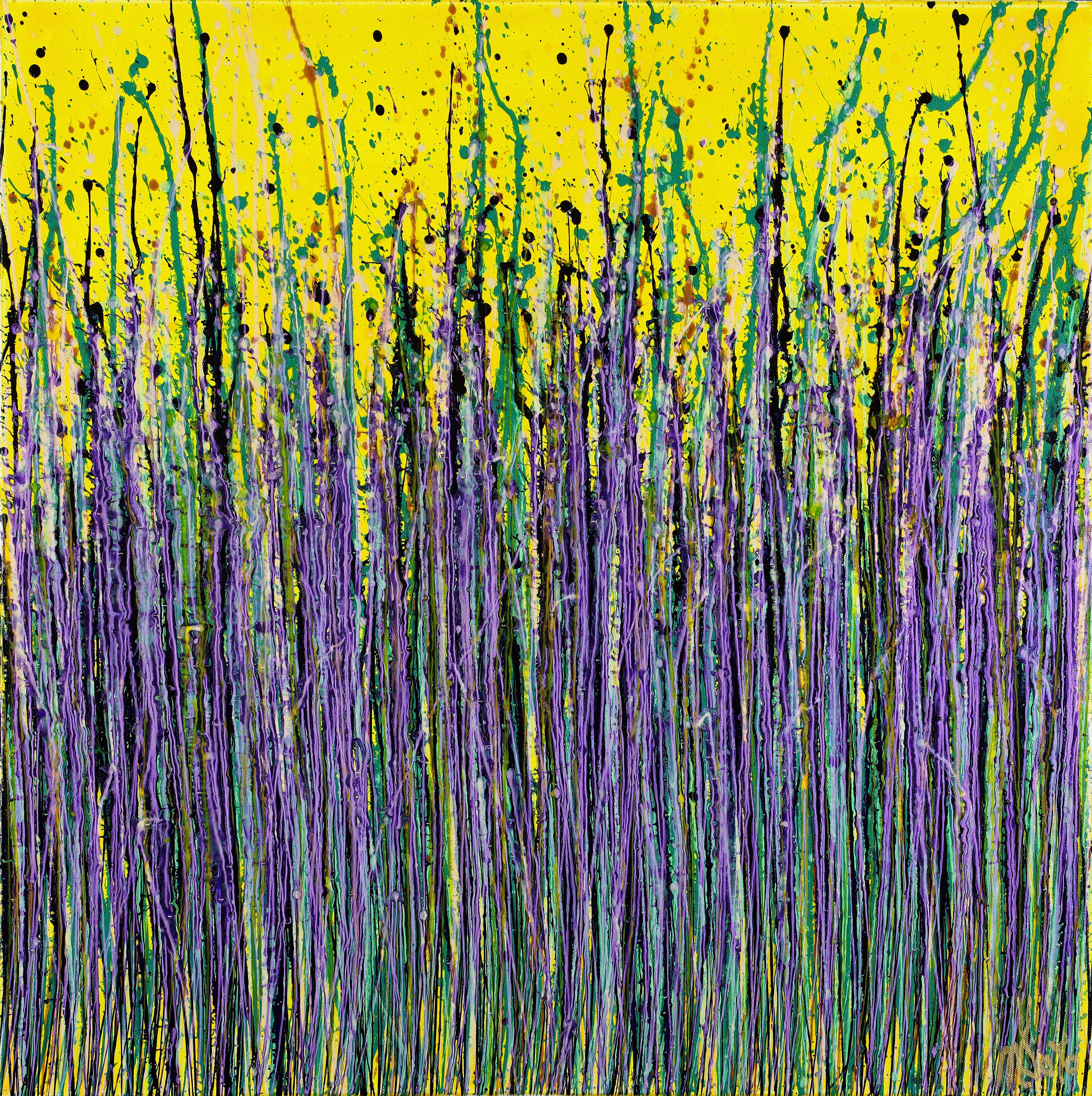 Brillo de lavanda (Jardín de verano), Pintura, Acrílico sobre lienzo - Painting de Nestor Toro