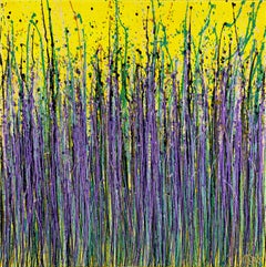 Lavender shimmer (Summer garden), Painting, Acrylic on Canvas
