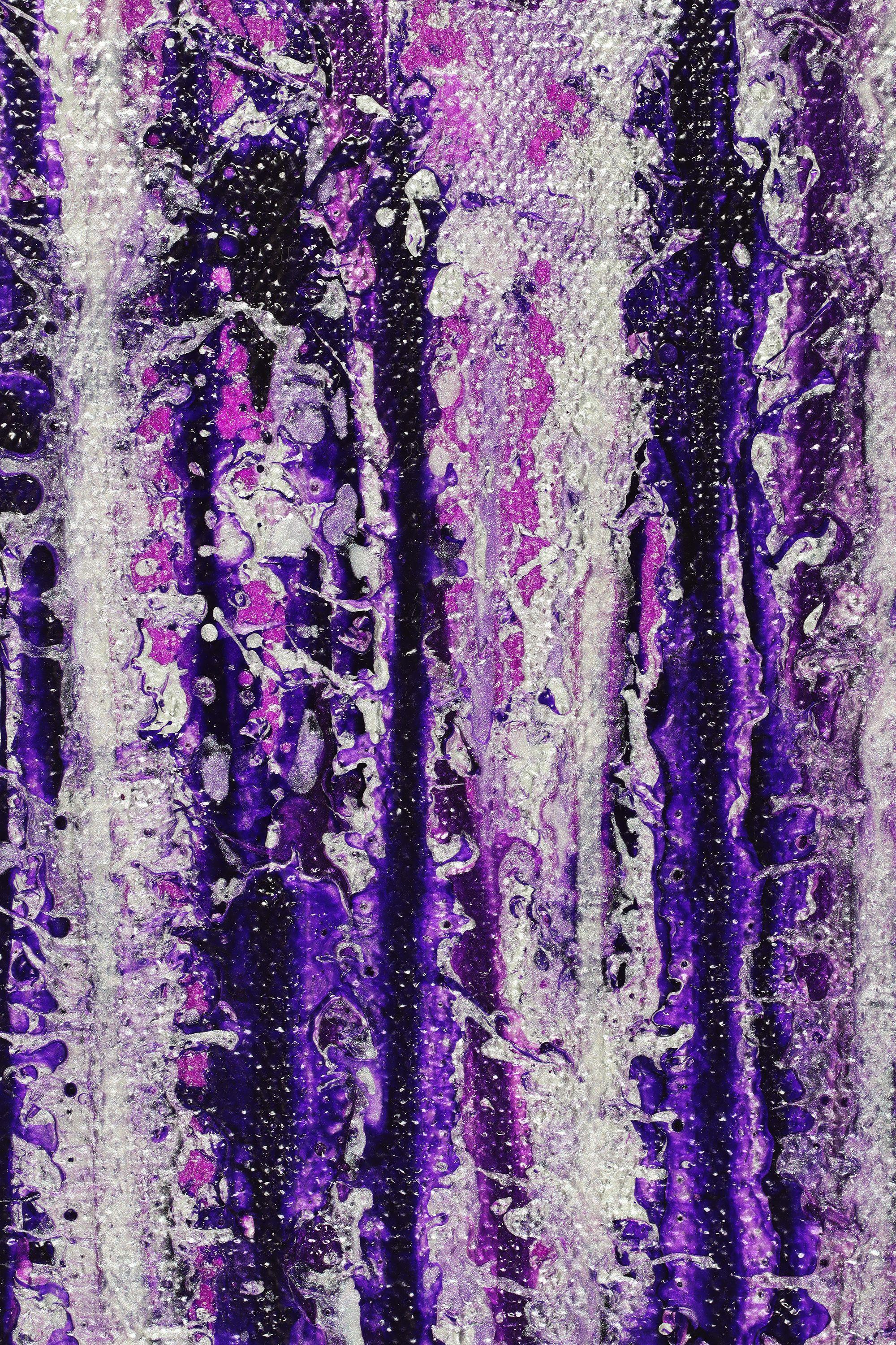 Spettri viola sontuosi, Pittura, Acrilico su tela in vendita 3