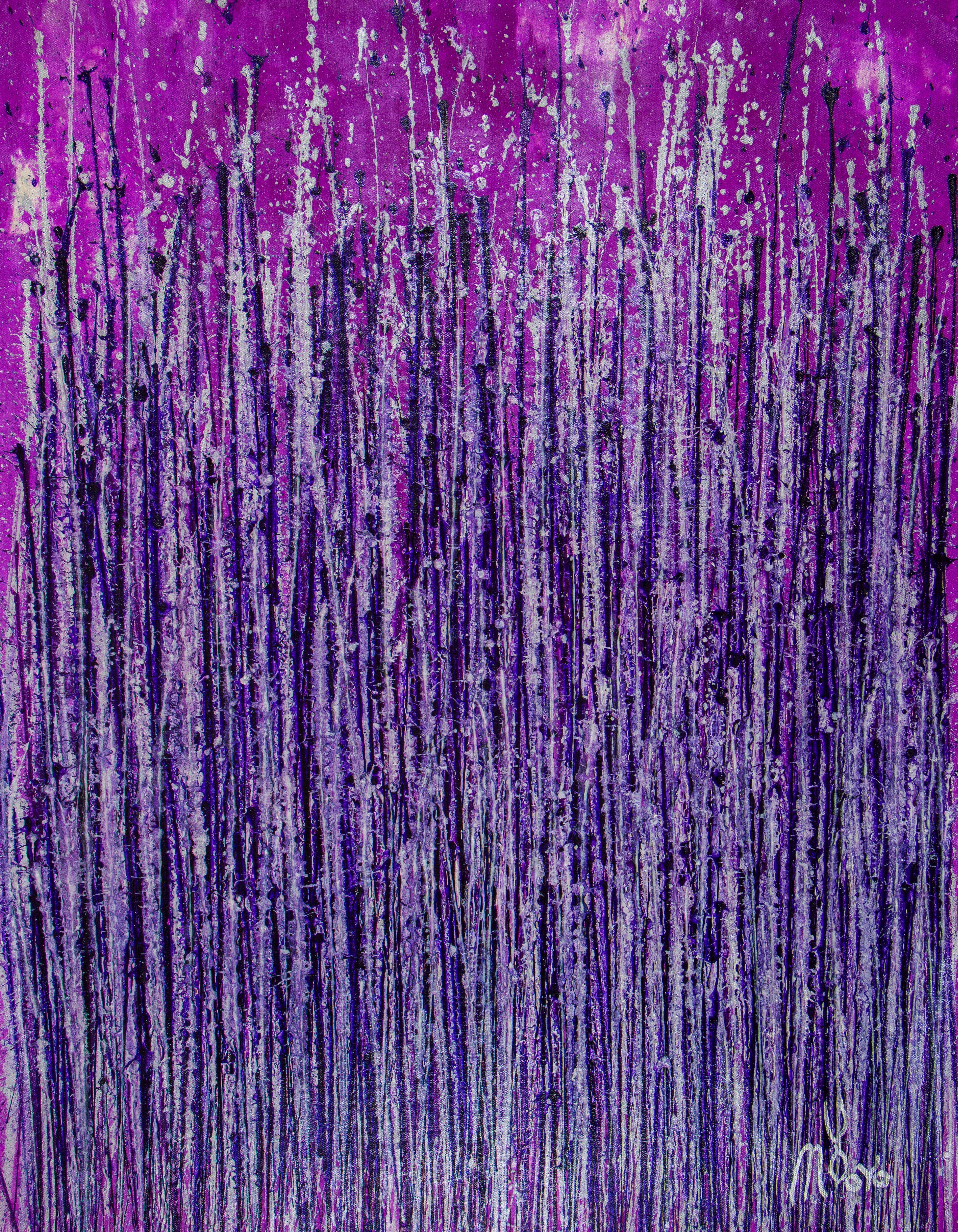Spektra in violetter Farbe, Gemälde, Acryl auf Leinwand – Painting von Nestor Toro