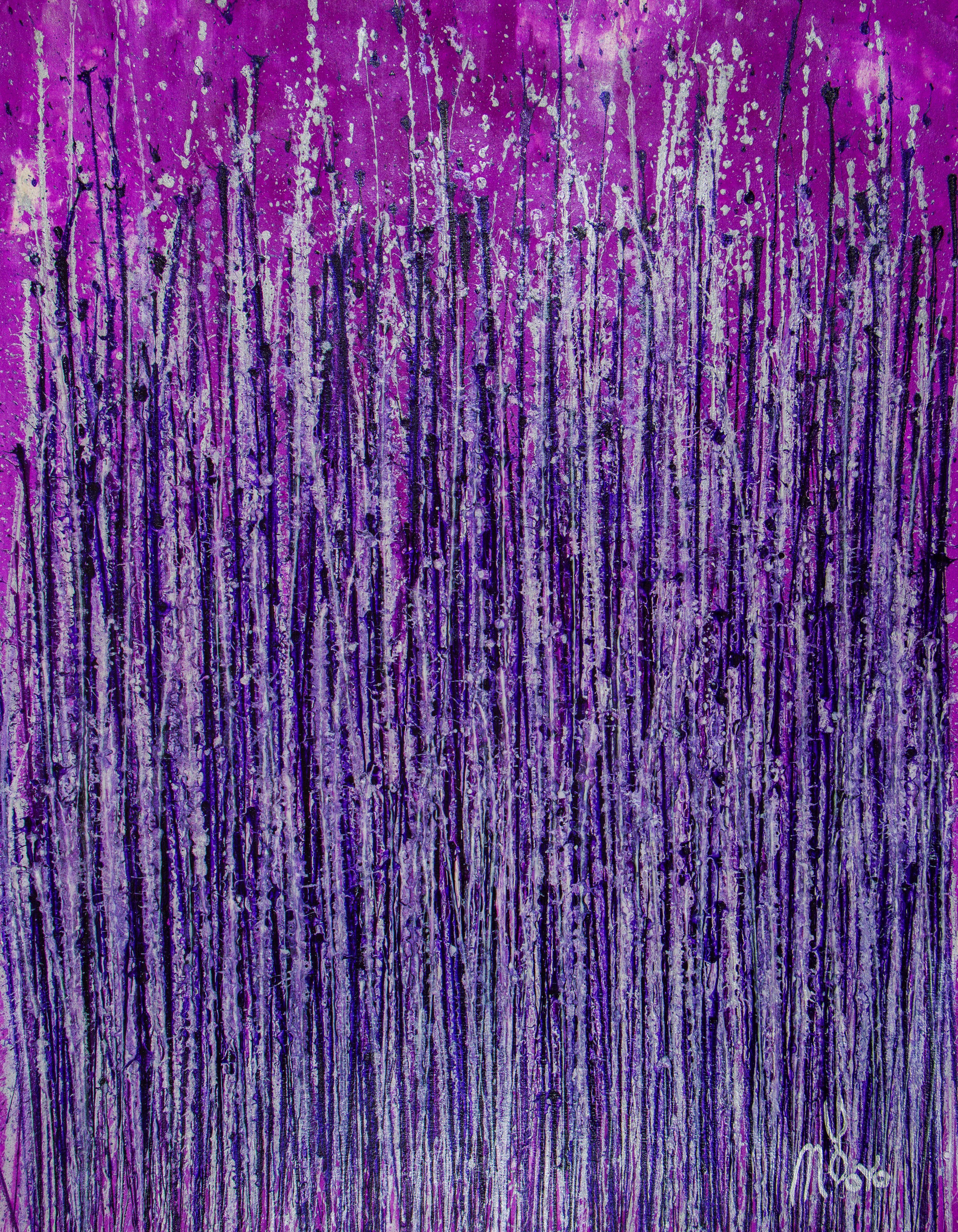 Spettri viola sontuosi, Pittura, Acrilico su tela - Painting di Nestor Toro