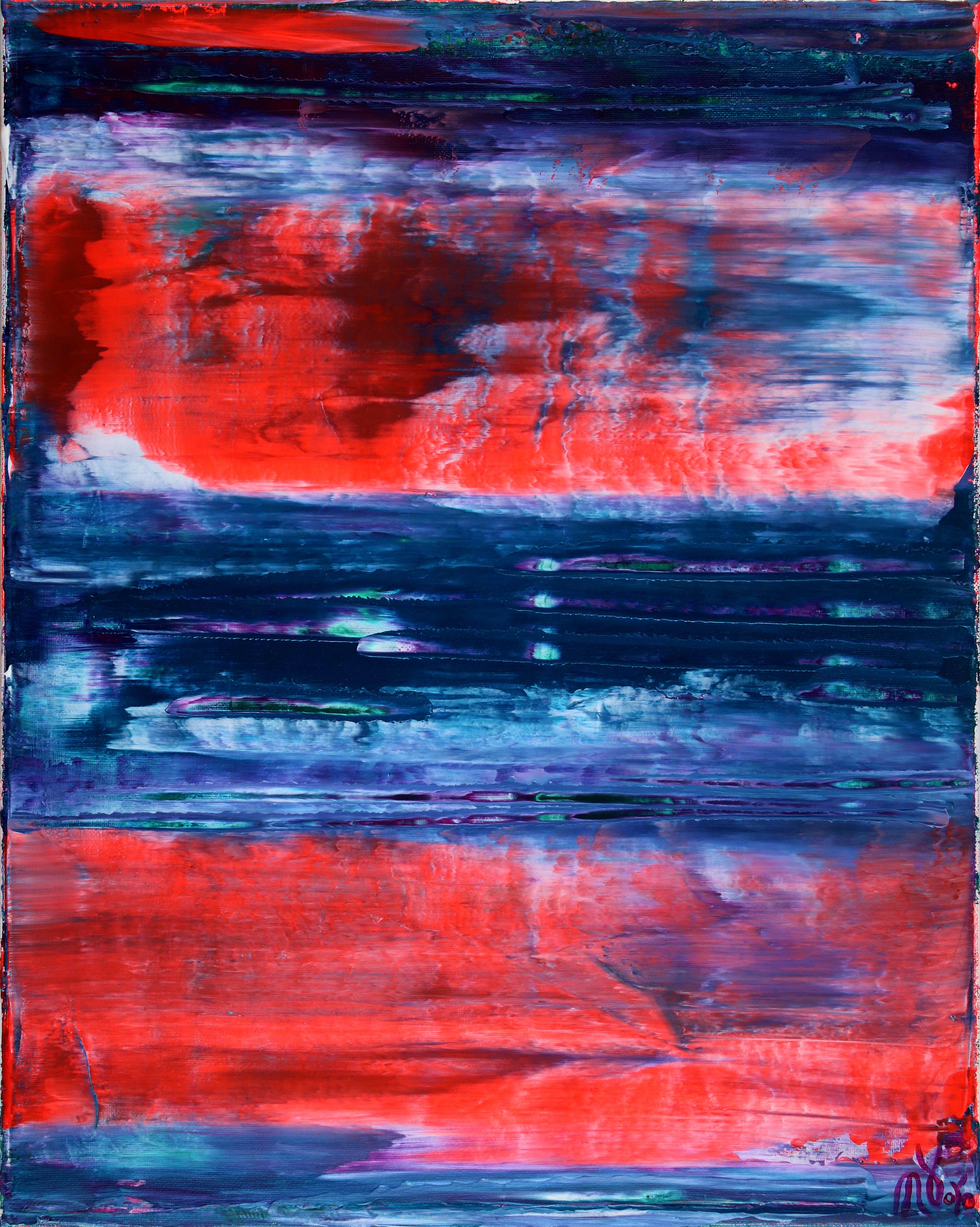 Nestor Toro Abstract Painting - Lightning reflection, Painting, Acrylic on Canvas