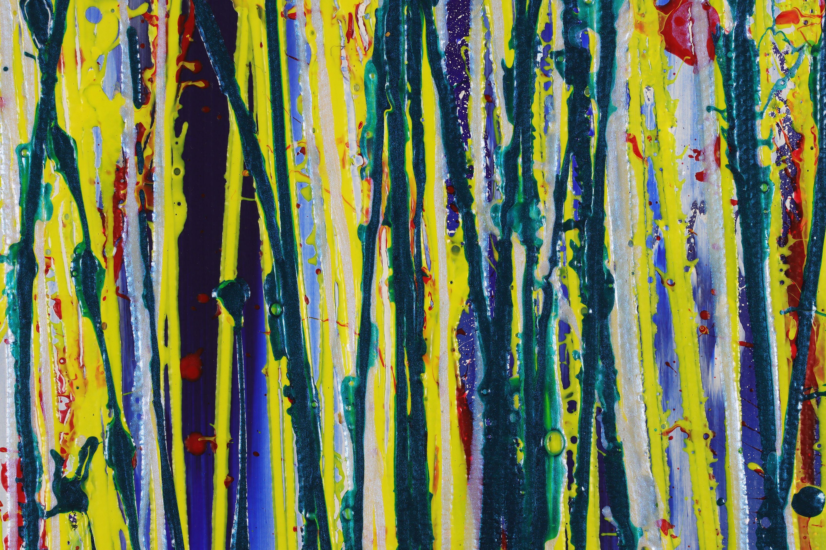 Come una domenica mattina, Pittura, Acrilico su tela - Abstract Painting Viola di Nestor Toro