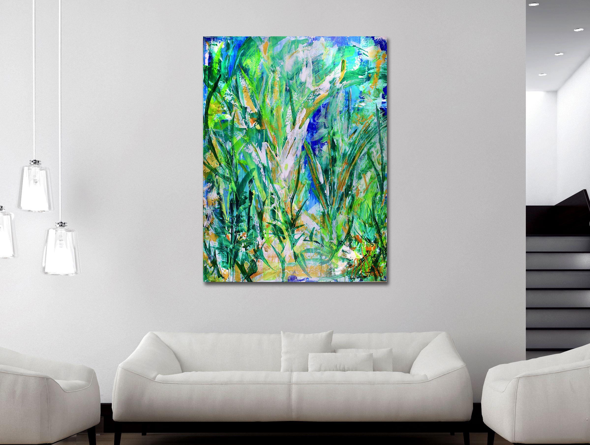 Magic Spectra (Green Forest), Pittura, Acrilico su tela - Painting di Nestor Toro