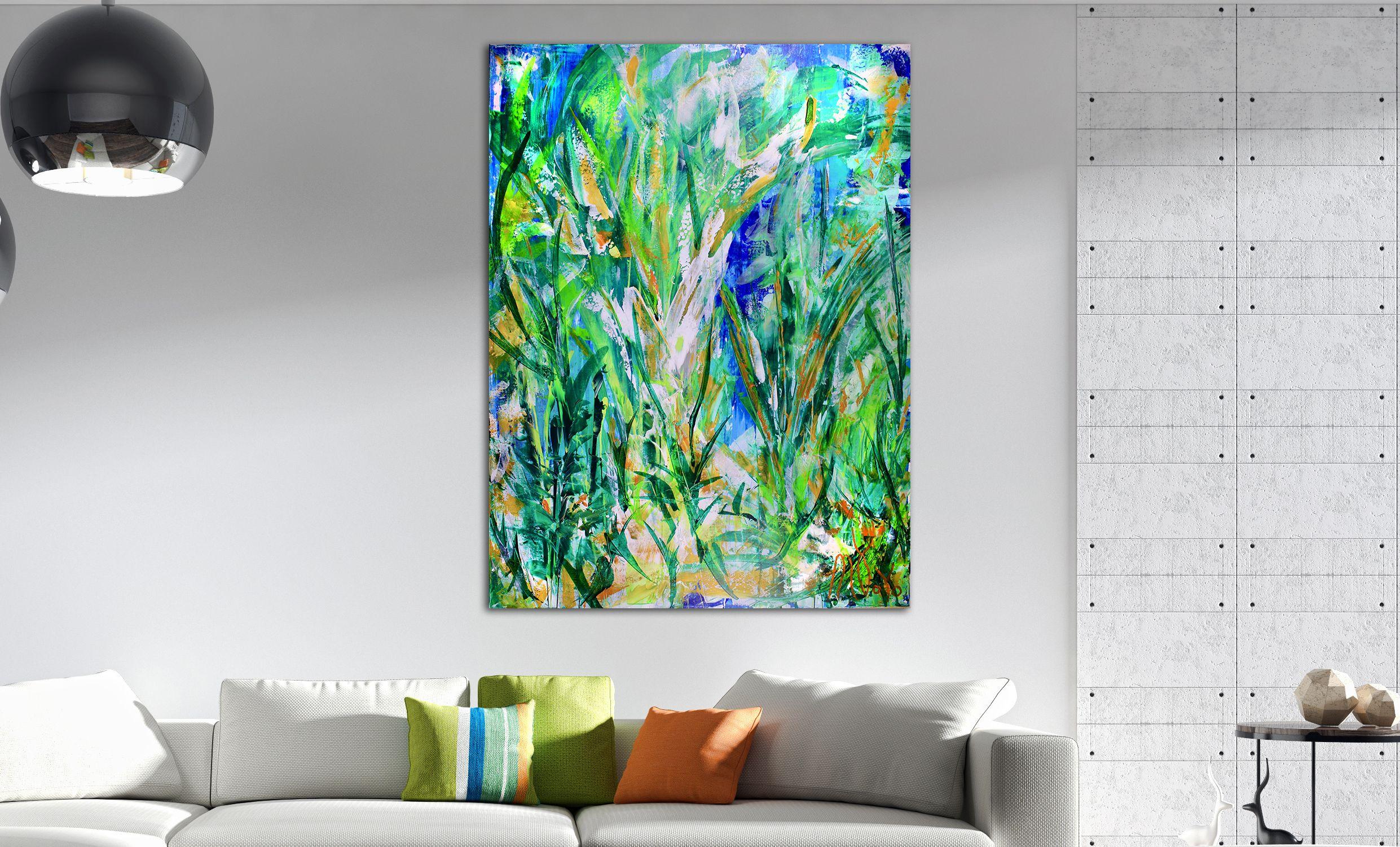 Magic Spectra (Green Forest), Pittura, Acrilico su tela - Painting Astratto di Nestor Toro