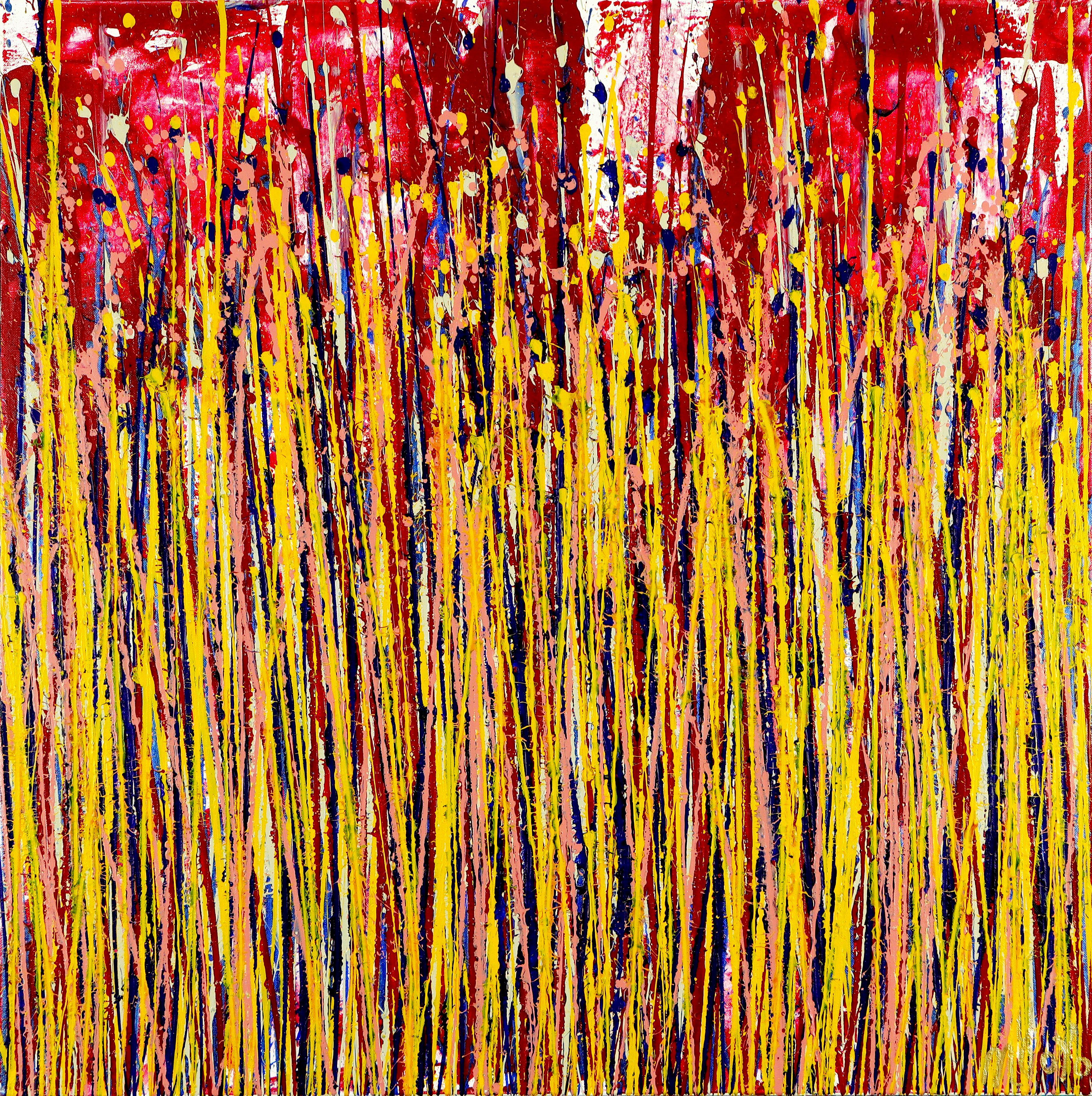 Nestor Toro Abstract Painting - Merging garden (Color intrusion), Painting, Acrylic on Canvas