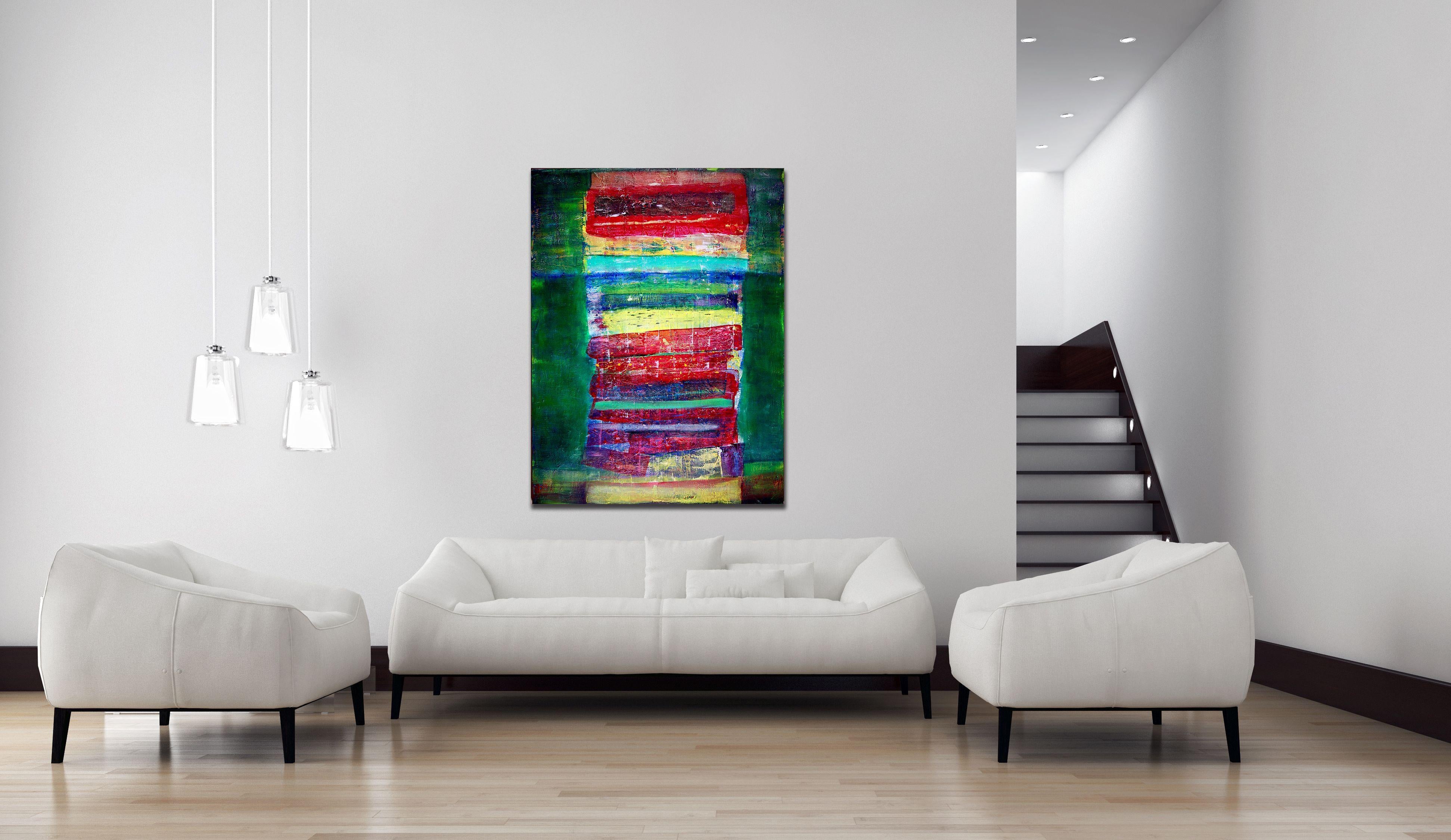 Posizione missionaria, Pittura, Acrilico su tela - Abstract Painting Nero di Nestor Toro