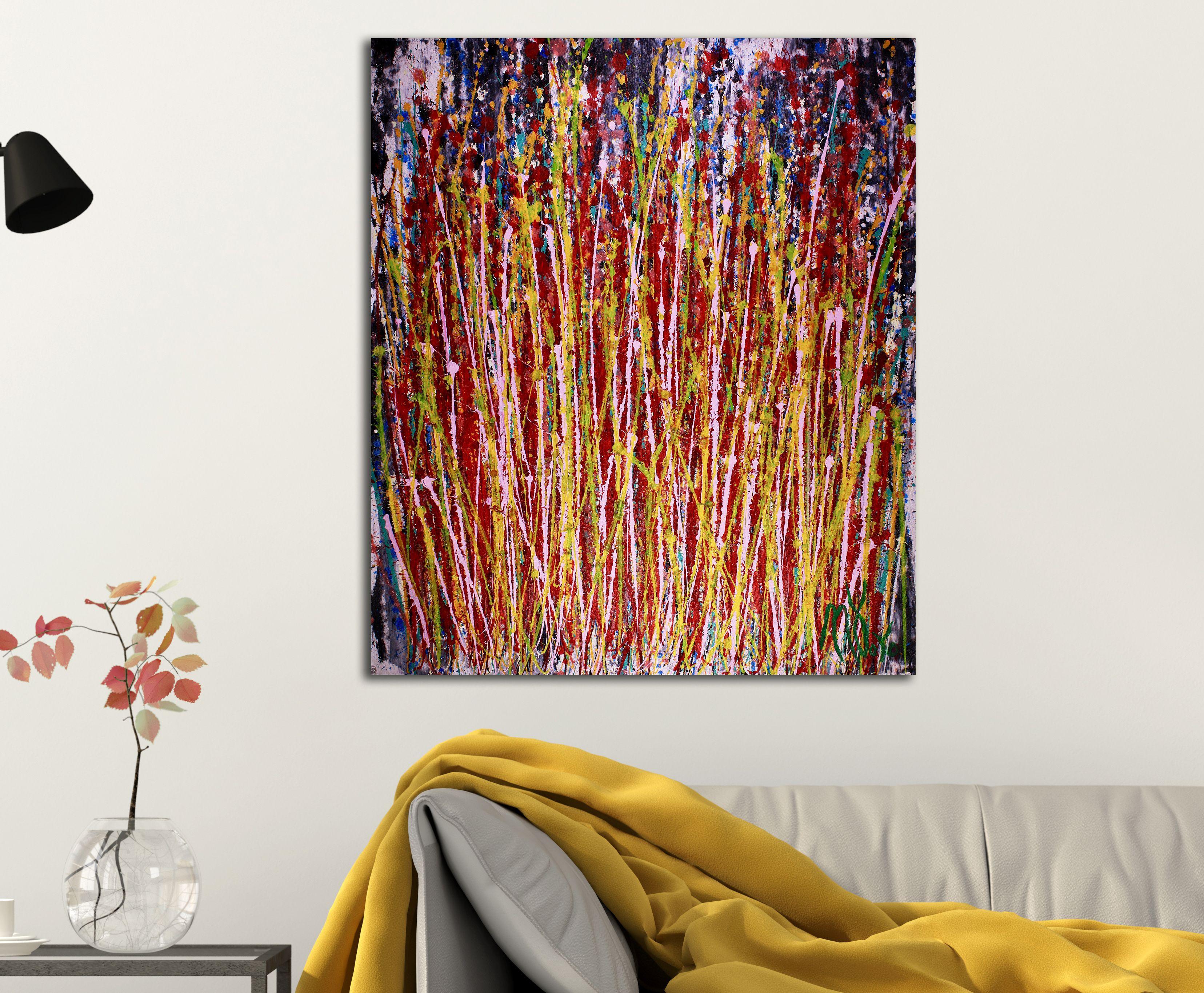 Momentum, Pittura, Acrilico su tela - Abstract Painting Marrone di Nestor Toro