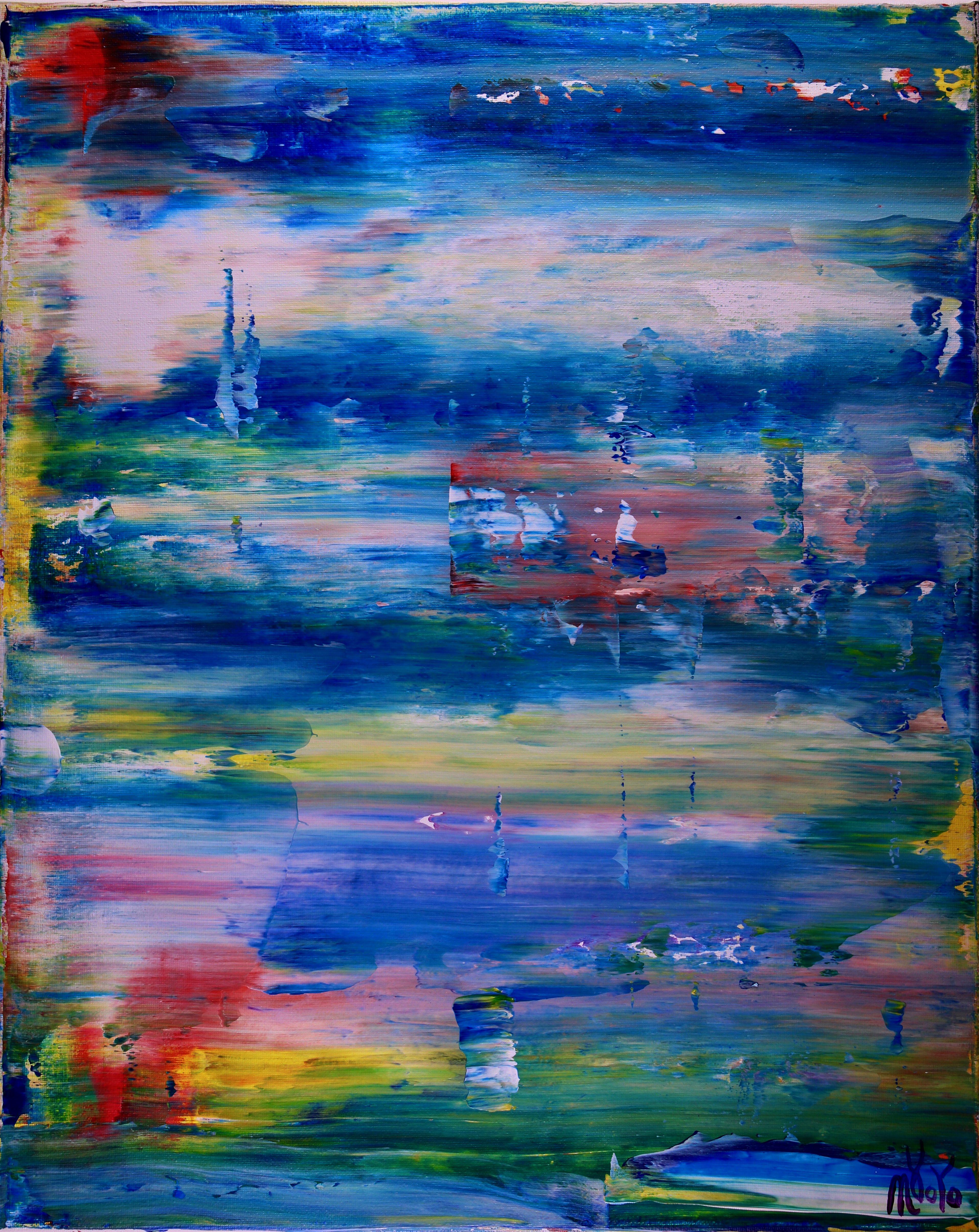 Nestor Toro Abstract Painting - Morning in the Clouds # 1, Painting, Acrylic on Canvas