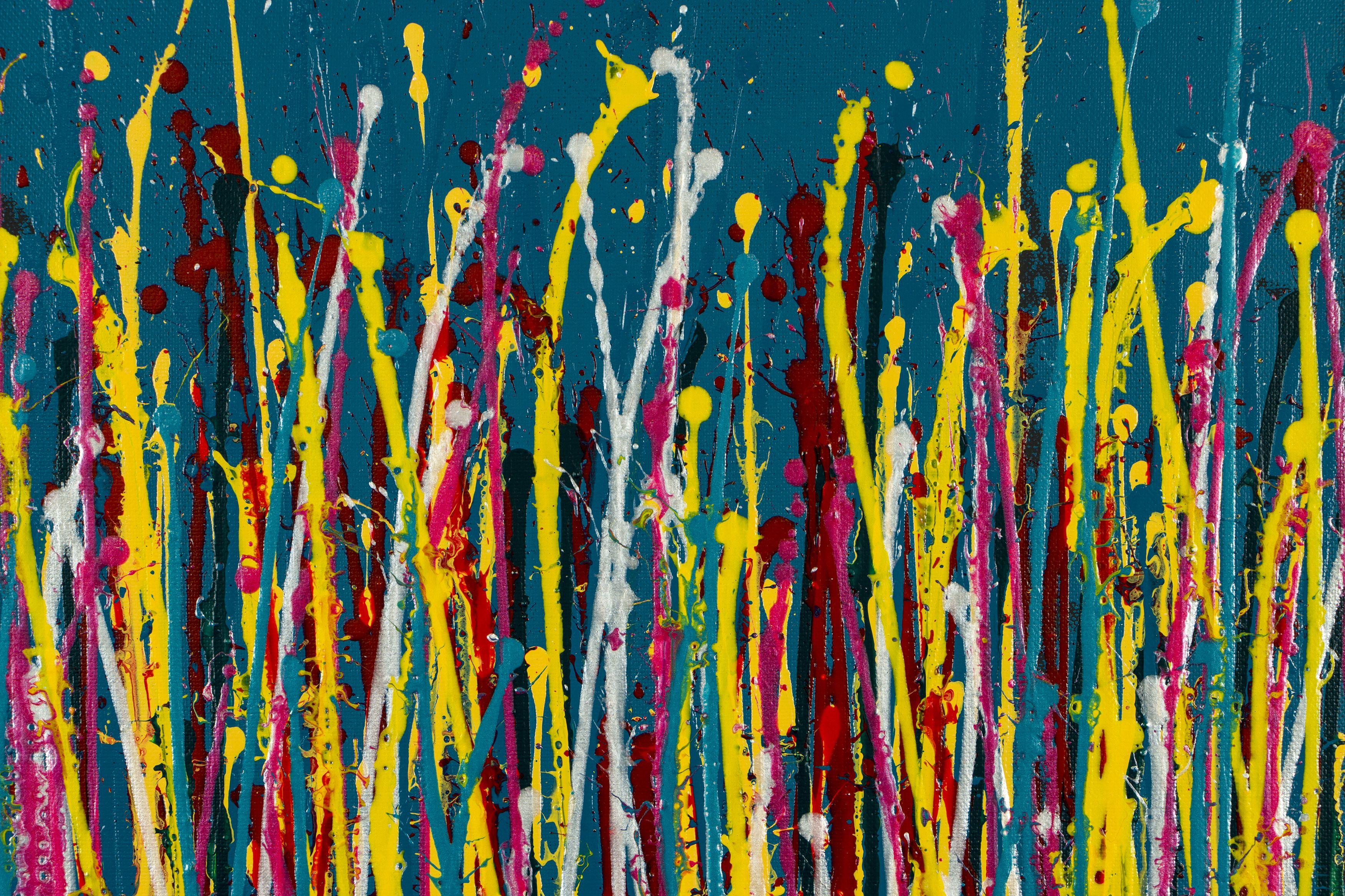 Immagini della natura (dispersione dei colori) 2, Pittura, Acrilico su tela - Abstract Painting Nero di Nestor Toro