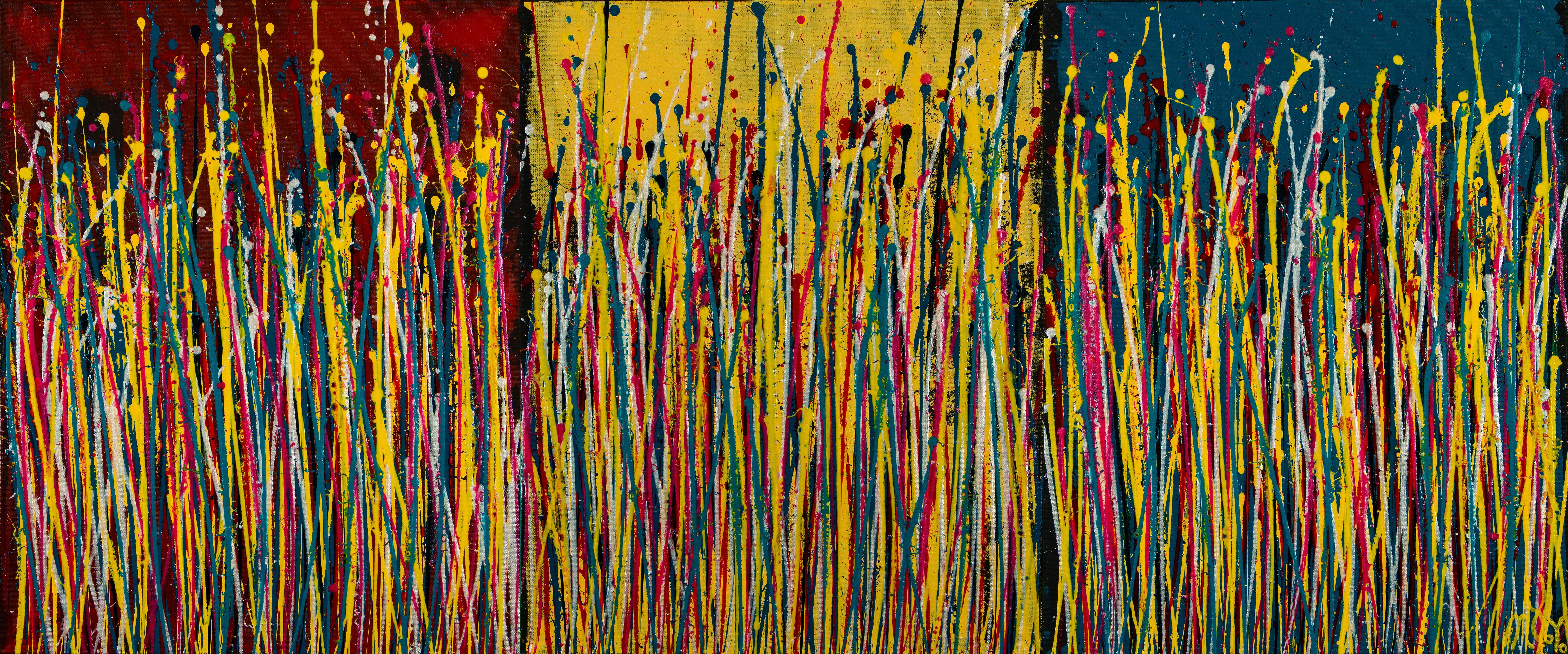 Nestor Toro Abstract Painting - Natures imagery (scattering colors) 2, Painting, Acrylic on Canvas