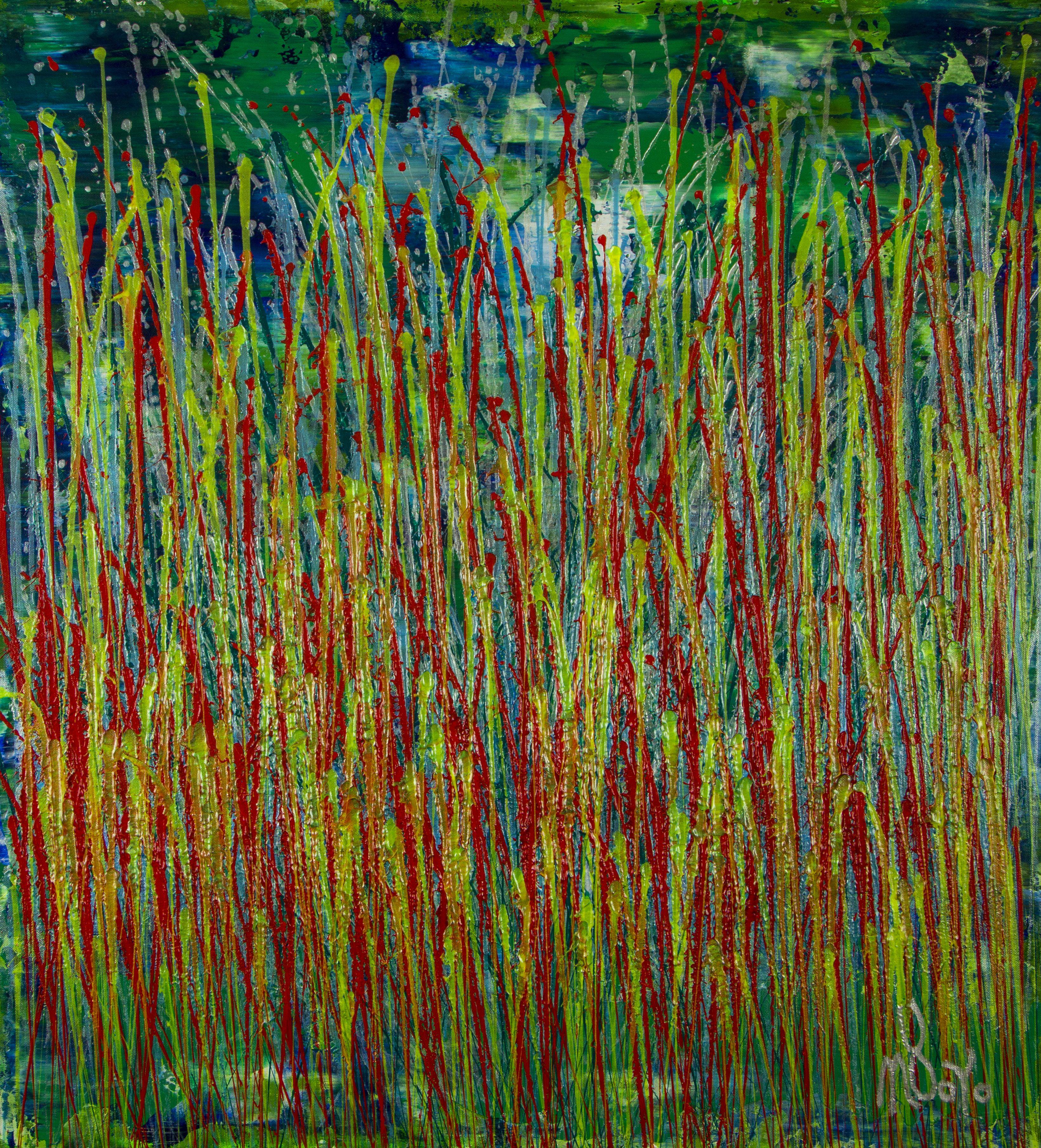Nestor Toro Abstract Painting - Natures luminescence 1, Painting, Acrylic on Canvas