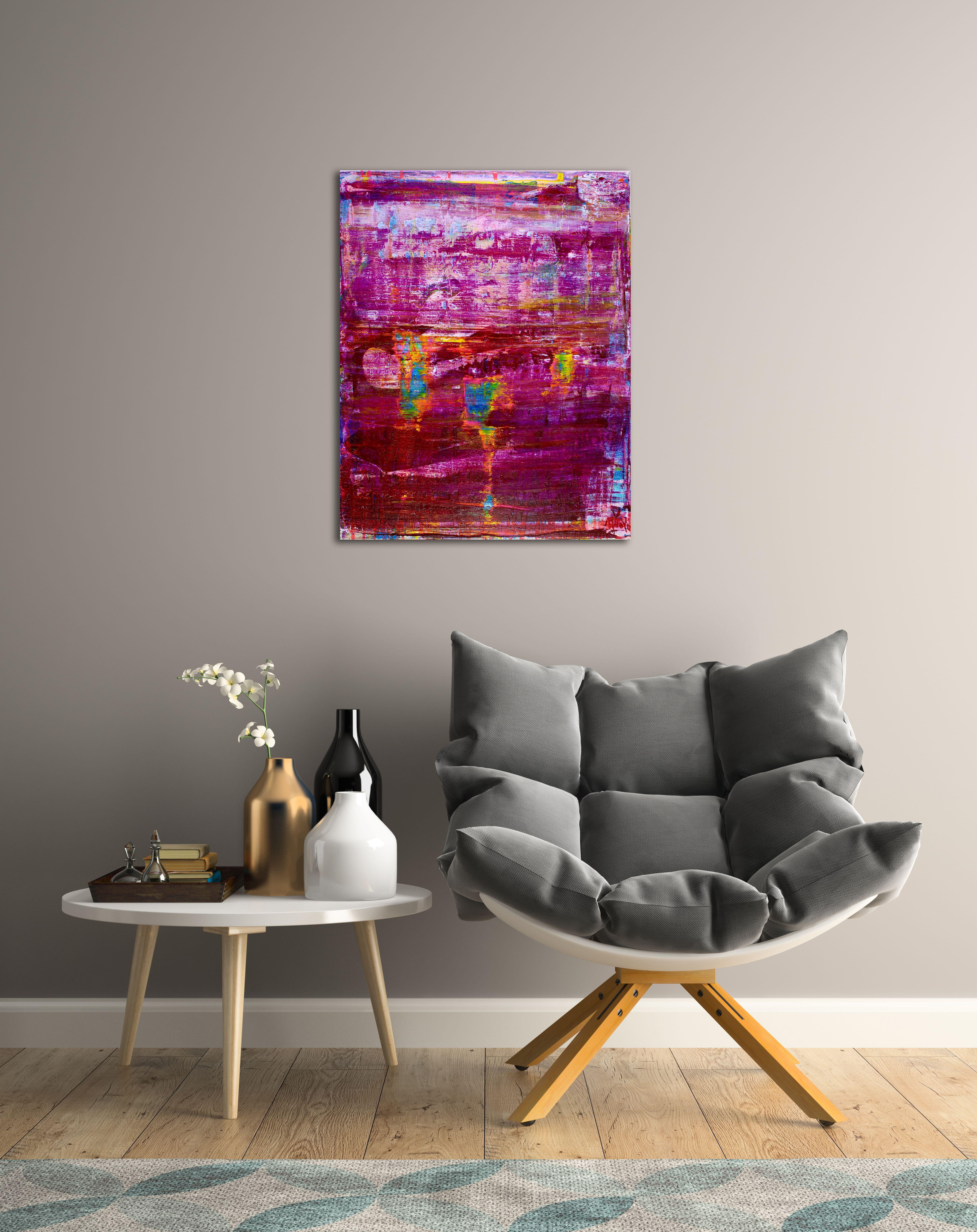 Frequenze notturne, Pittura, Acrilico su tela - Abstract Painting Marrone di Nestor Toro
