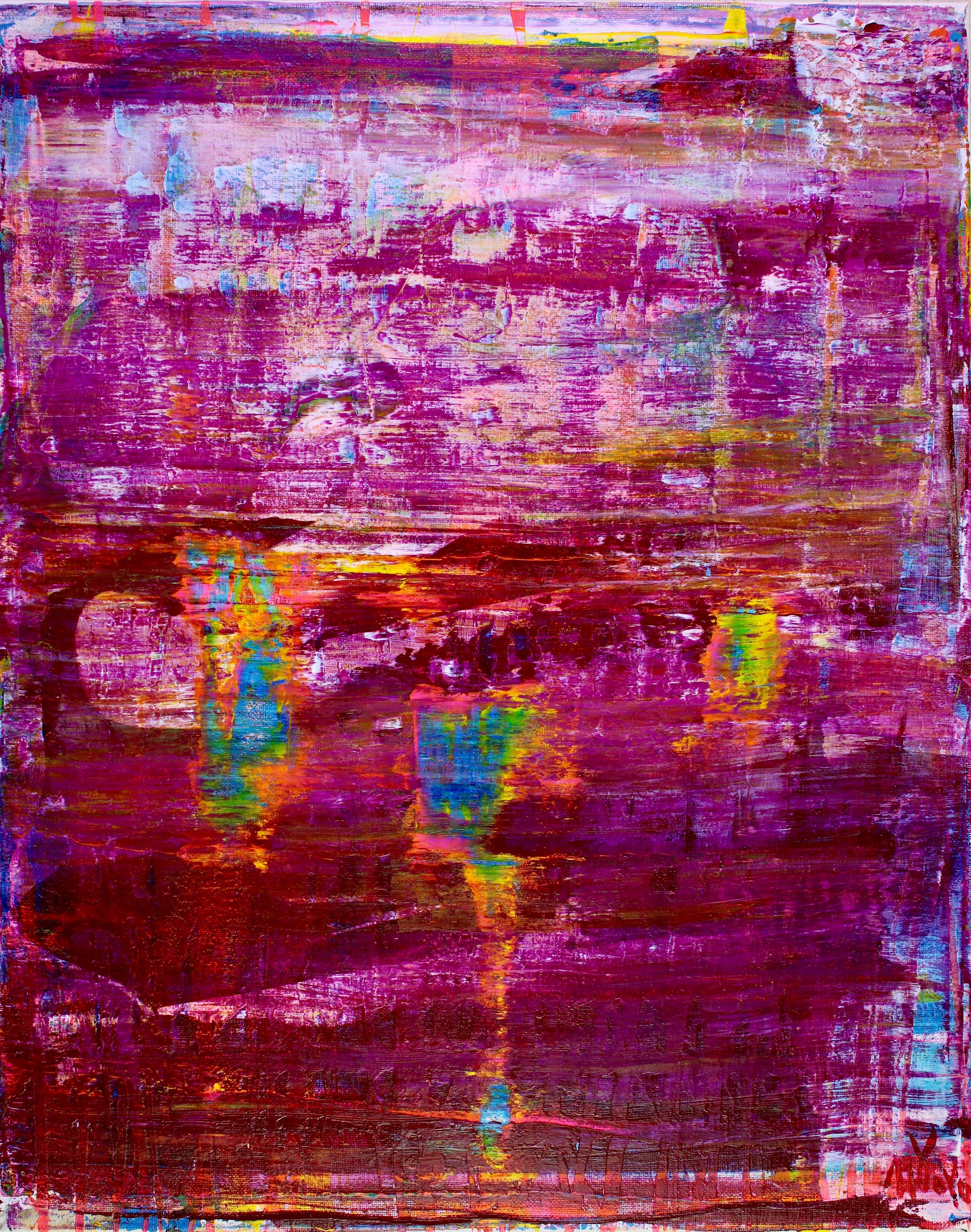 Abstract Painting di Nestor Toro - Frequenze notturne, Pittura, Acrilico su tela