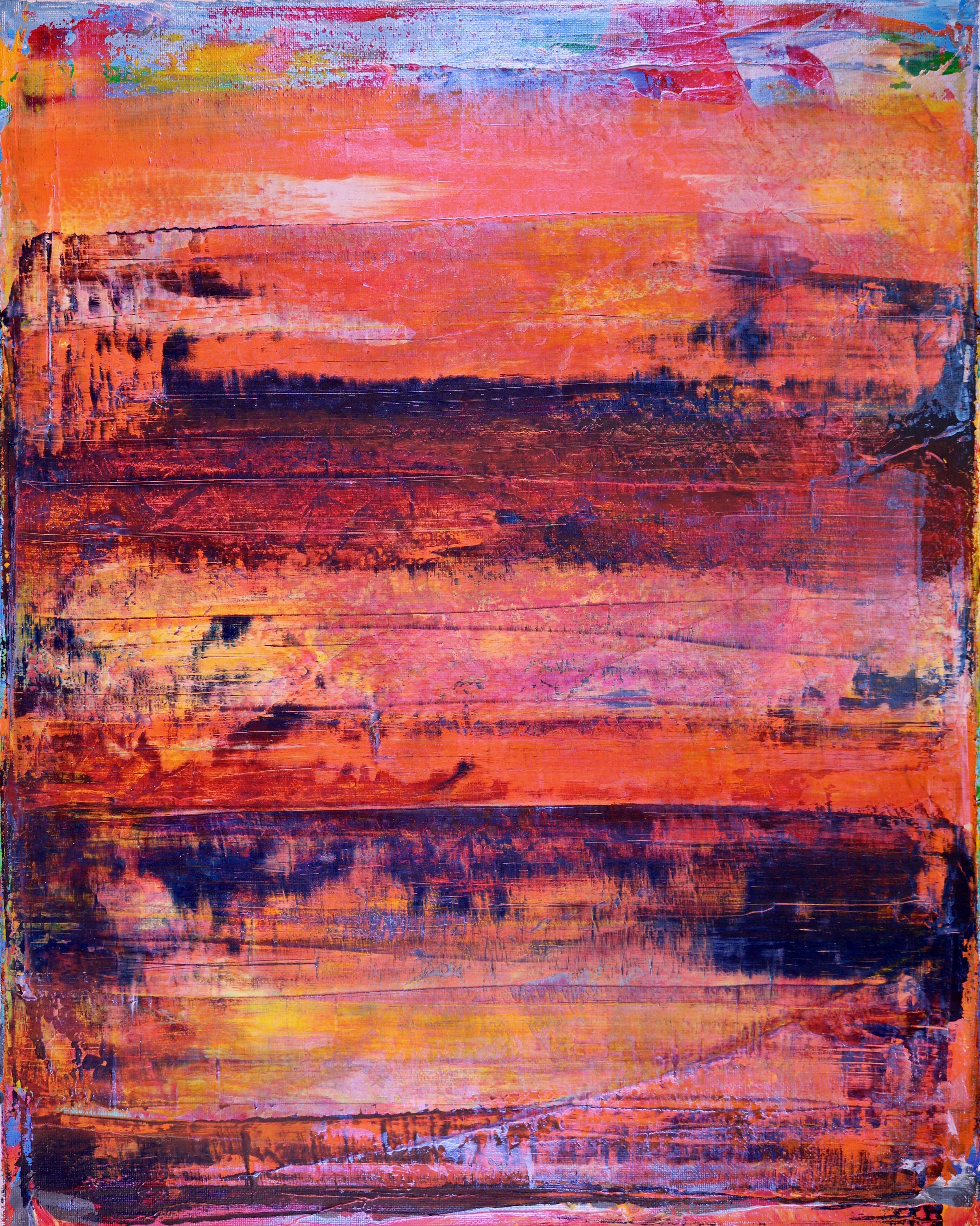 Abstract Painting di Nestor Toro - Contemplazione notturna #2, Pittura, Acrilico su tela