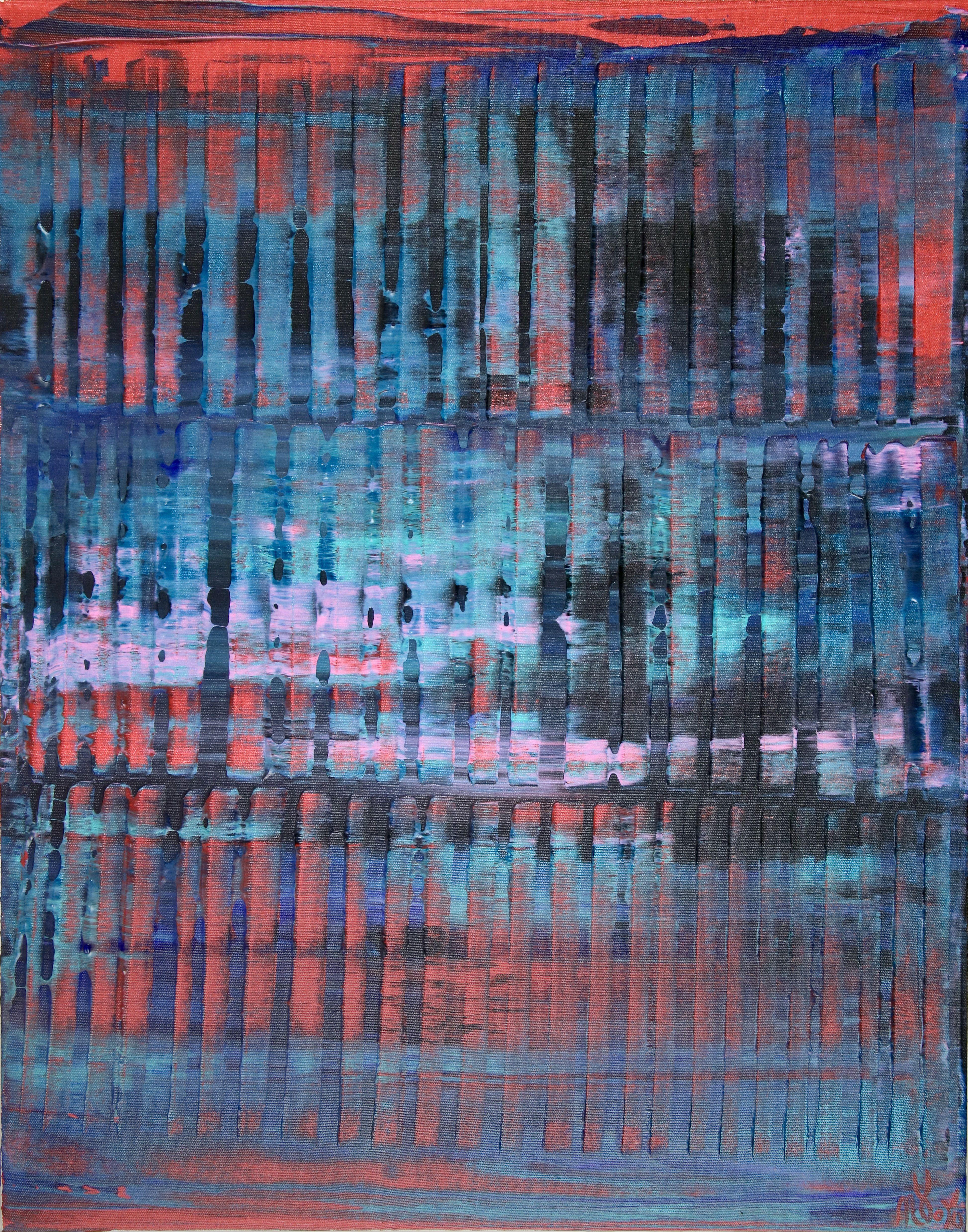 Abstract Painting de Nestor Toro - sombras y luces nocturnas, Pintura, Acrílico sobre lienzo