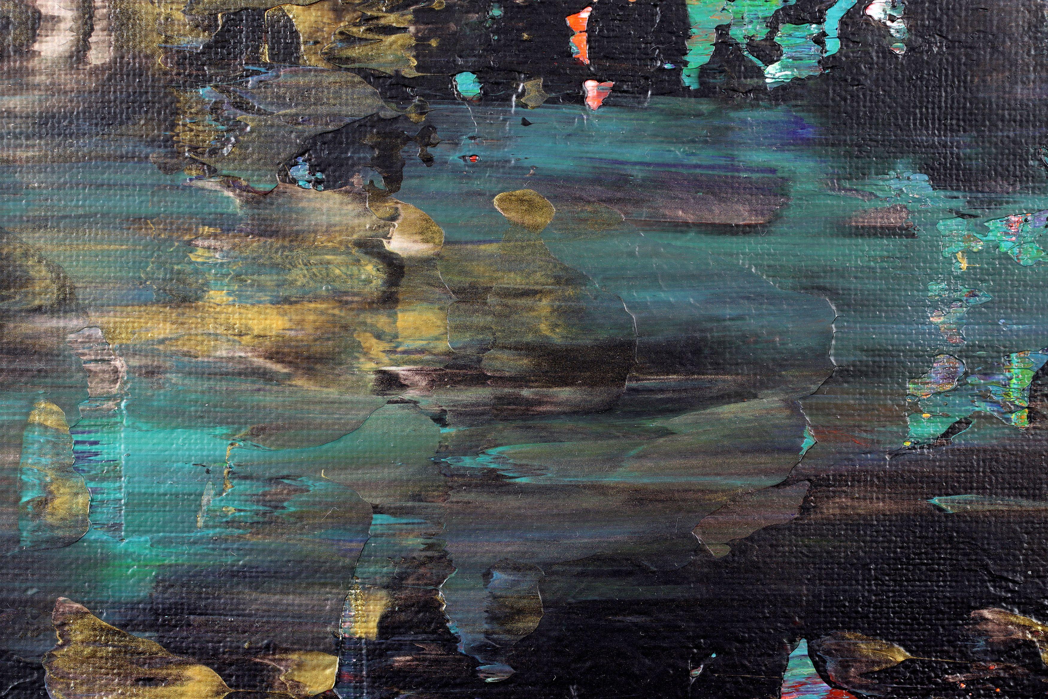 pittura astratta  acrilico su tela    Questa opera d'arte è stata creata stratificando e mescolando molti strati rosa, oro e oro iridescente e medium.    Per questo lavoro ho utilizzato una spatola di grandi dimensioni e ho mescolato a mano colori