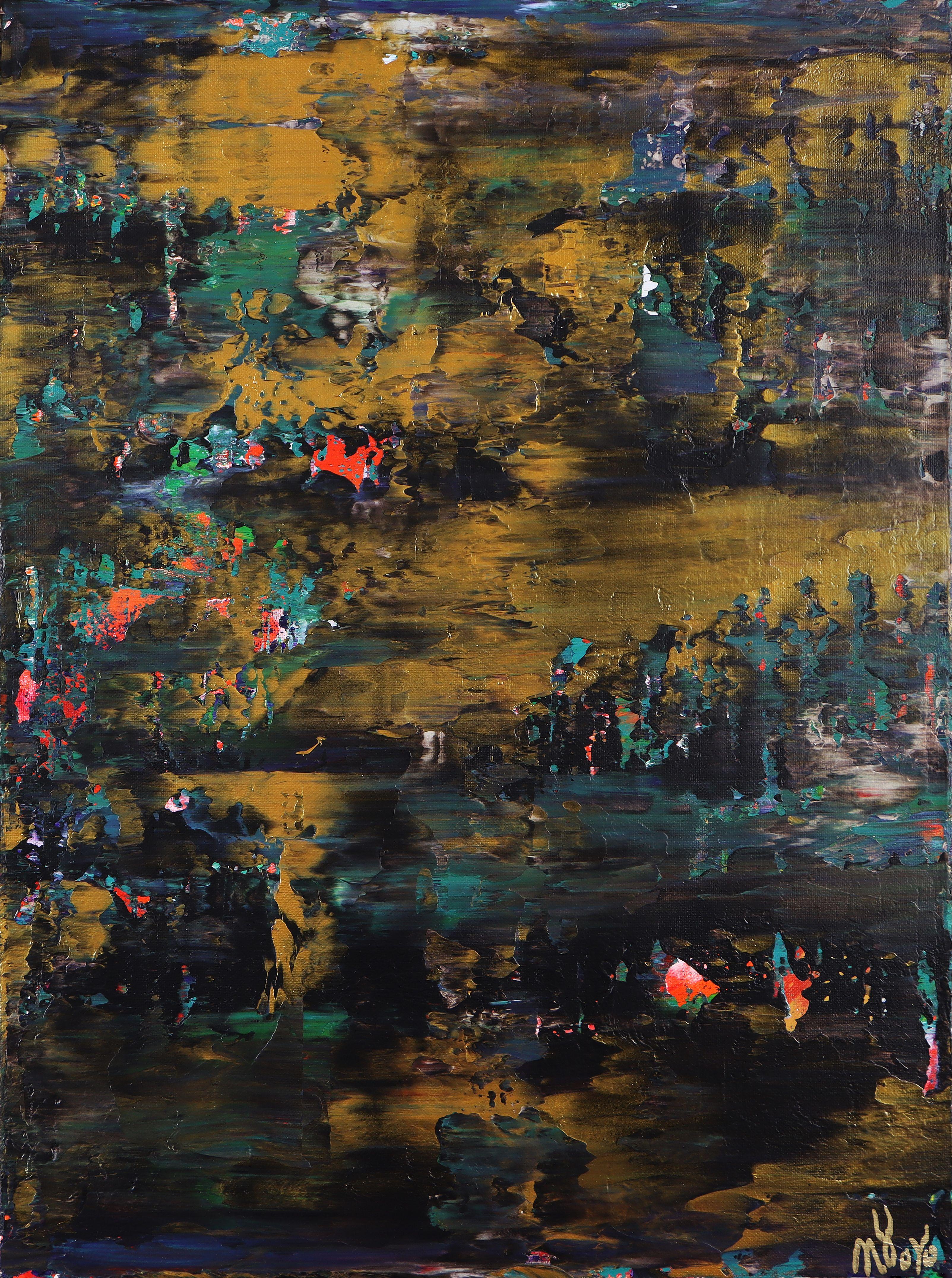 Nestor Toro Abstract Painting – Nocturn Panorama 7, Gemälde, Acryl auf Leinwand