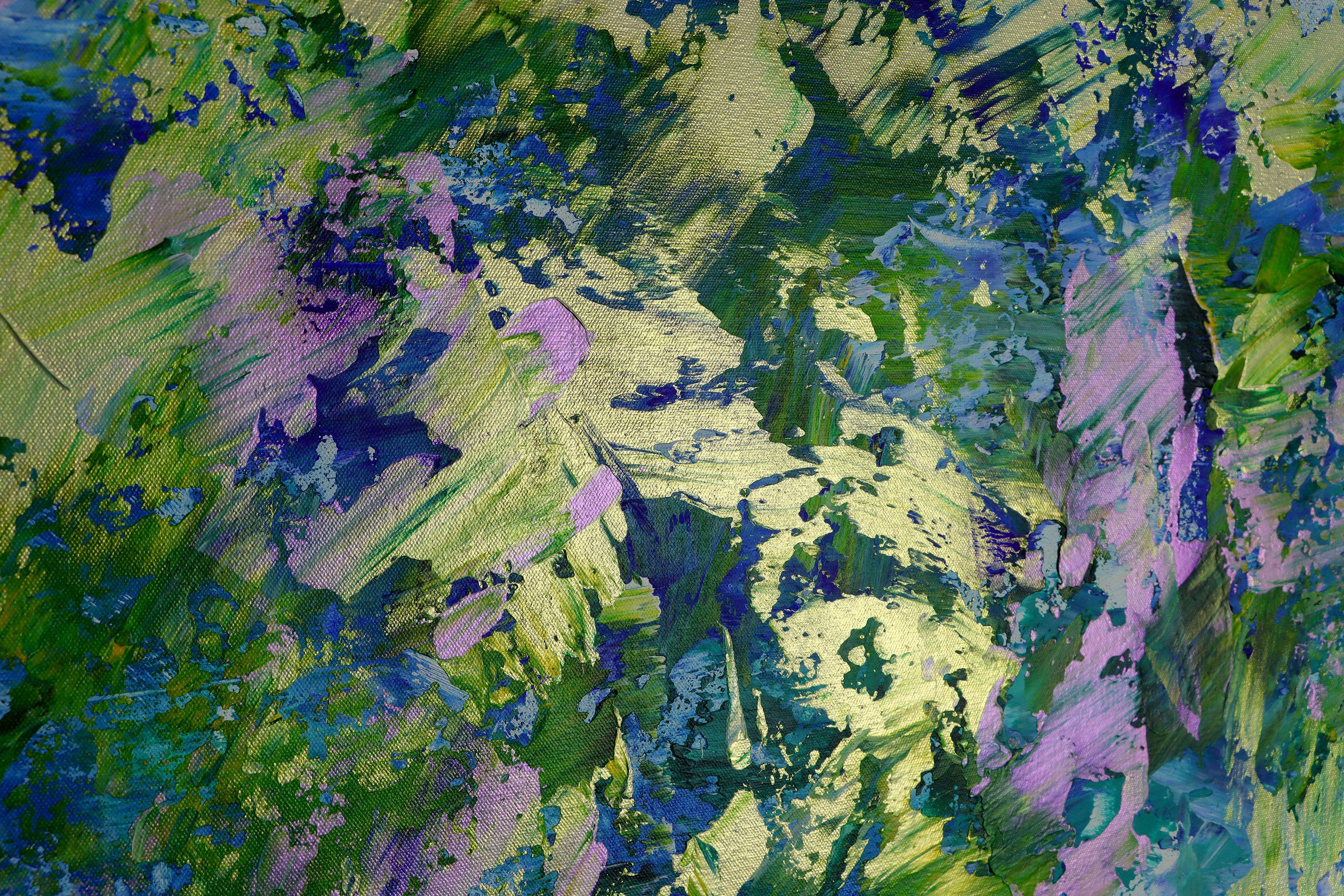 Giardino dell'Oasi, Pittura, Acrilico su tela in vendita 1