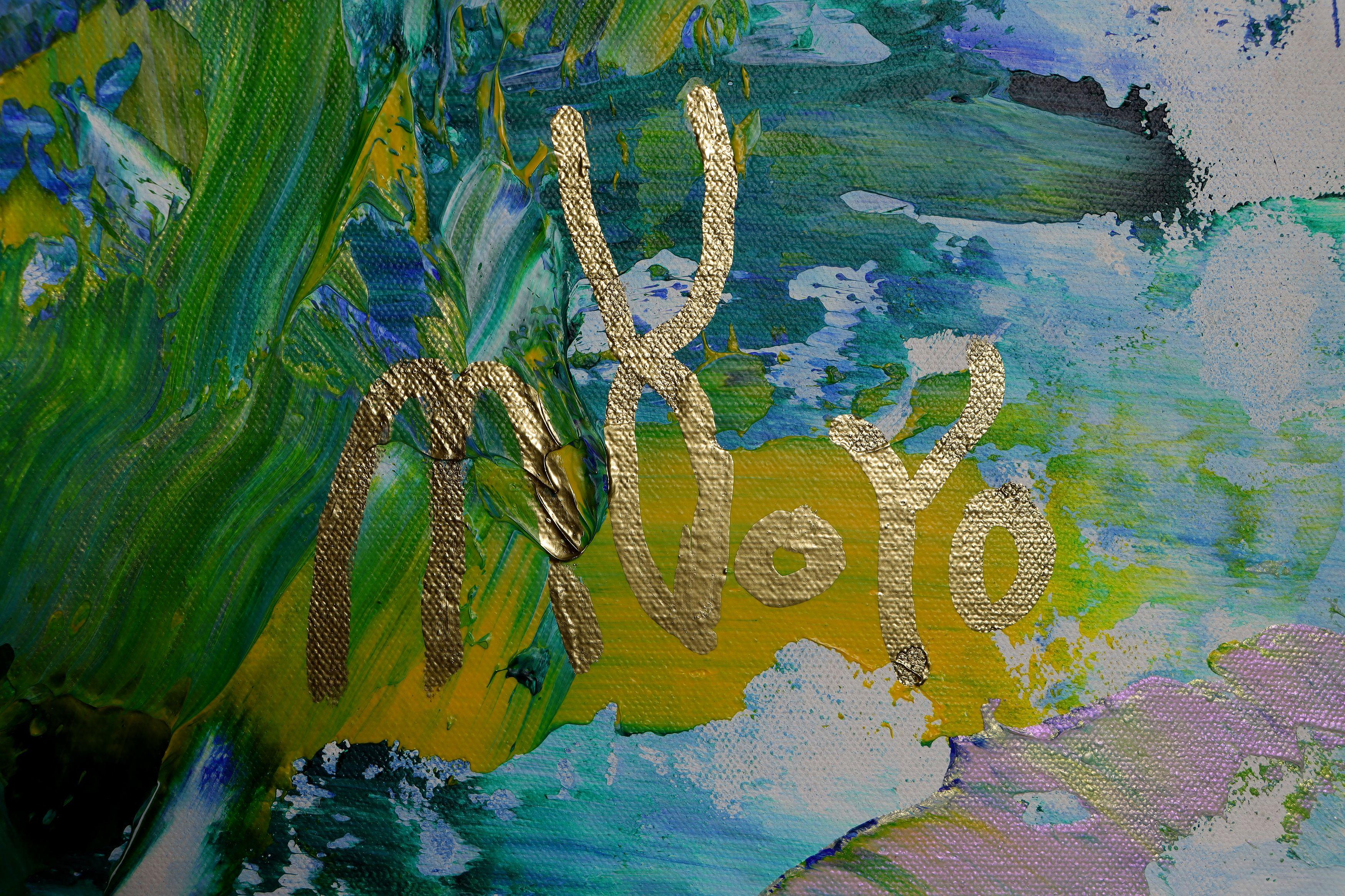 Giardino dell'Oasi, Pittura, Acrilico su tela in vendita 2