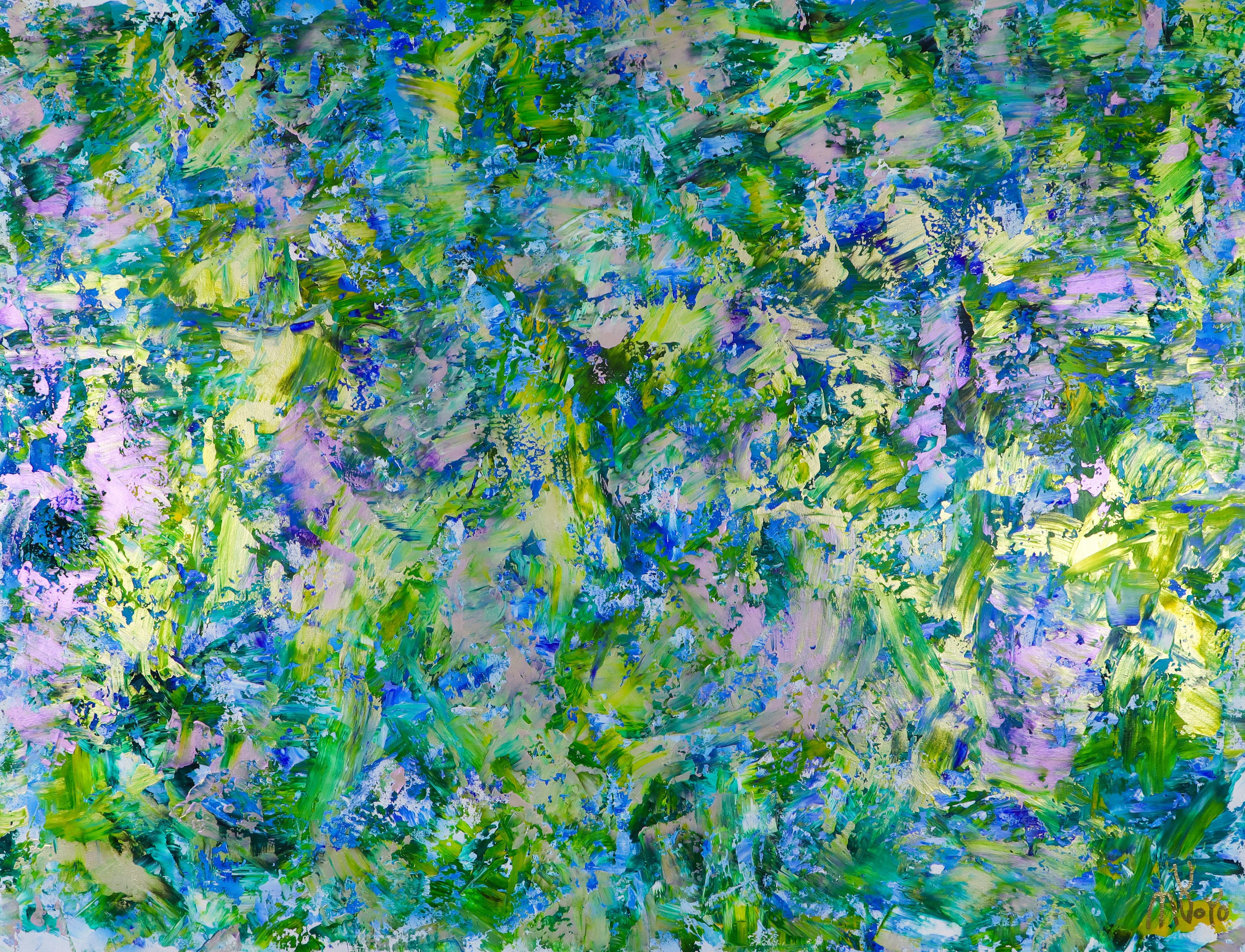 Giardino dell'Oasi, Pittura, Acrilico su tela - Painting di Nestor Toro