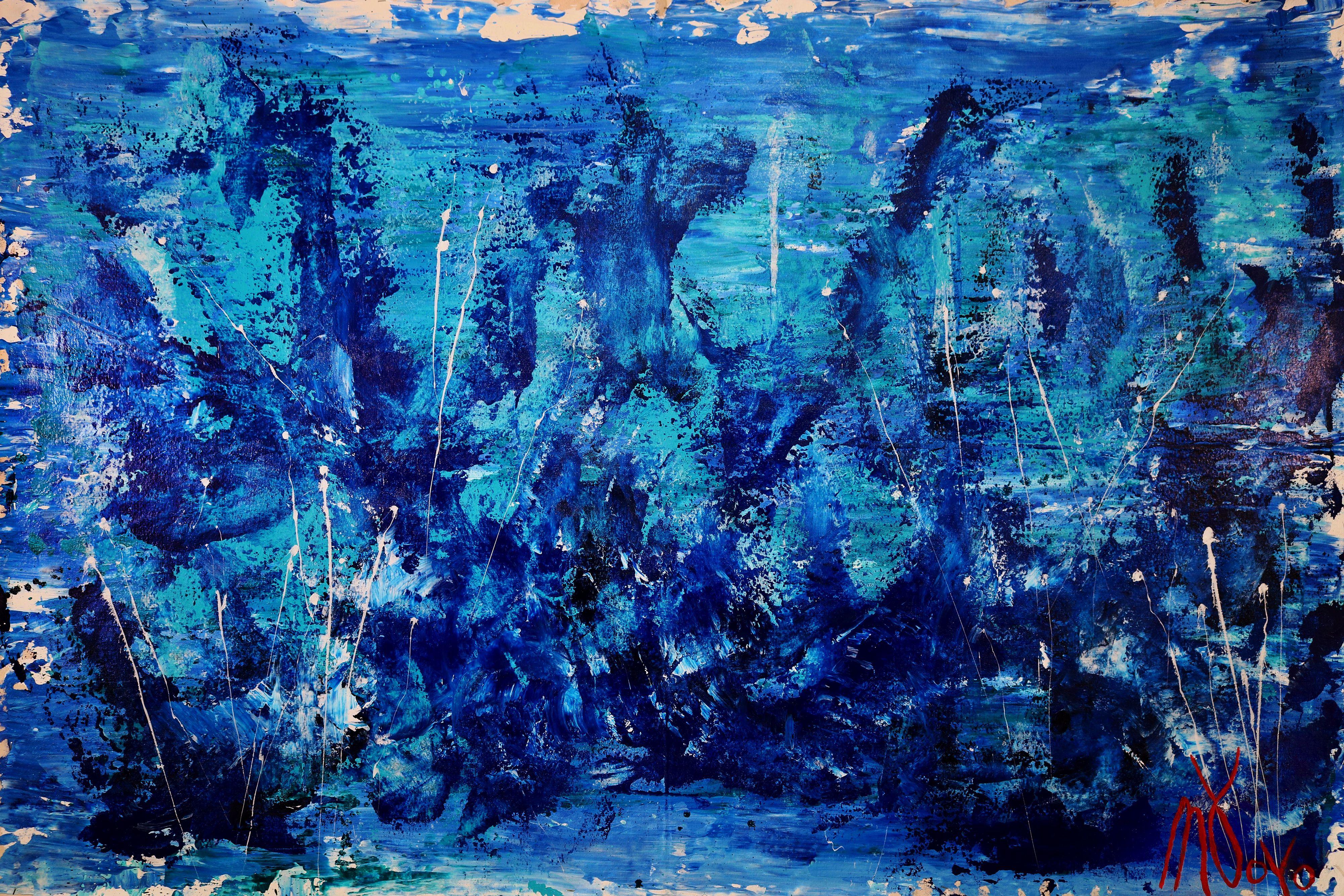 Nestor Toro Abstract Painting - A Thousand Oceans Deep, Painting, Acrylic on Canvas