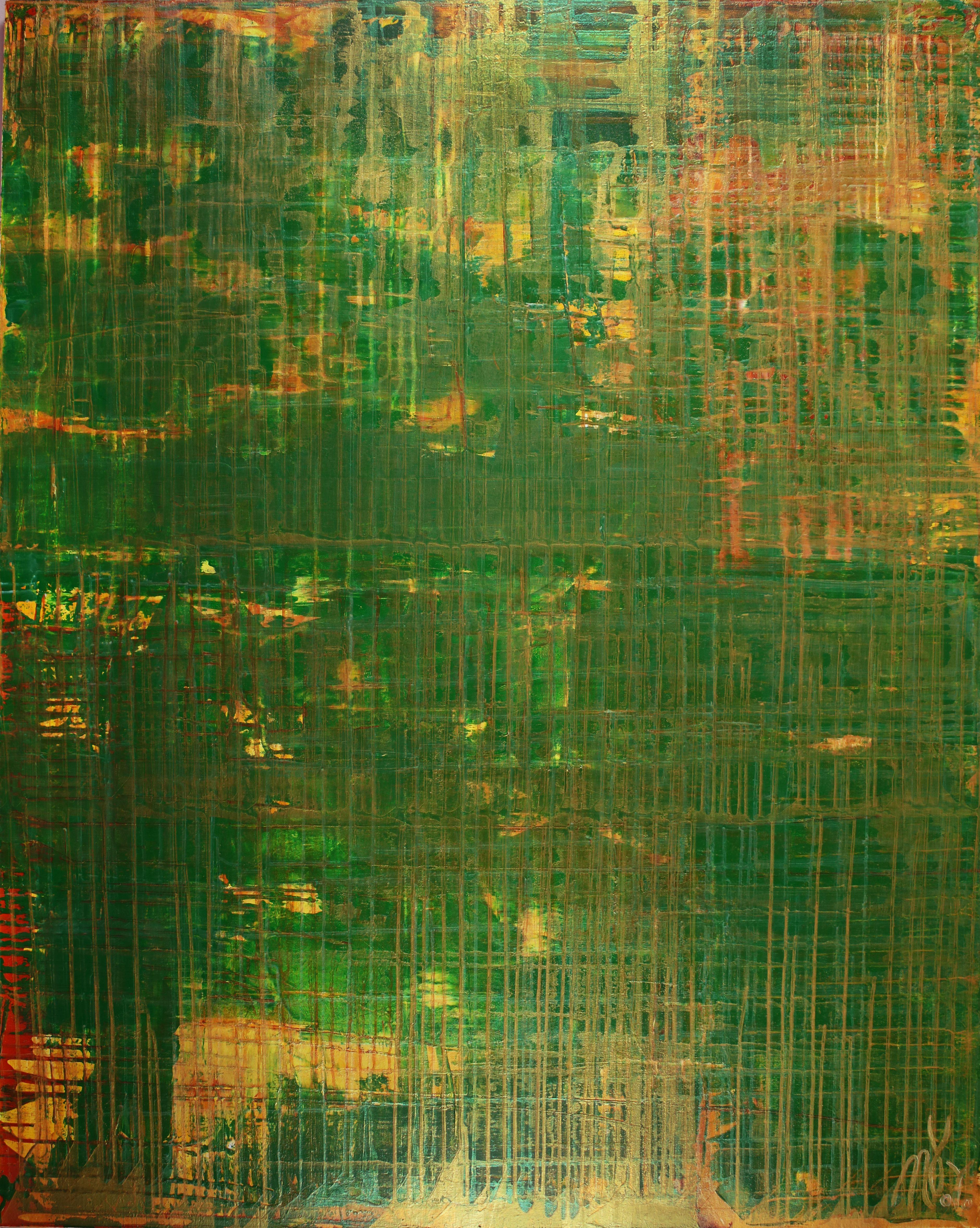 Nestor Toro Abstract Painting - On solid ground (Iridescent spectra), Painting, Acrylic on Canvas