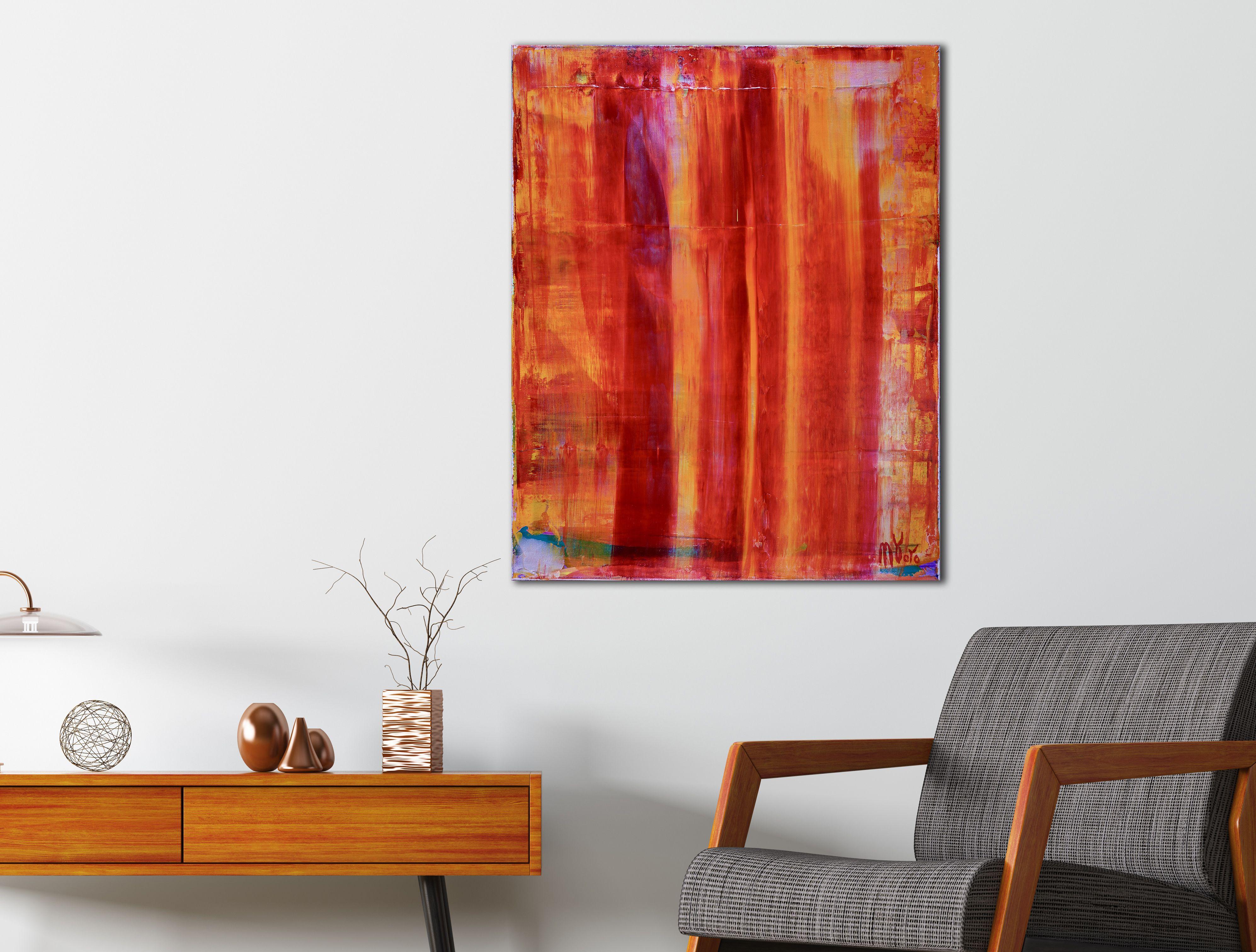Orange Fusion, Pittura, Acrilico su tela - Painting Astratto di Nestor Toro