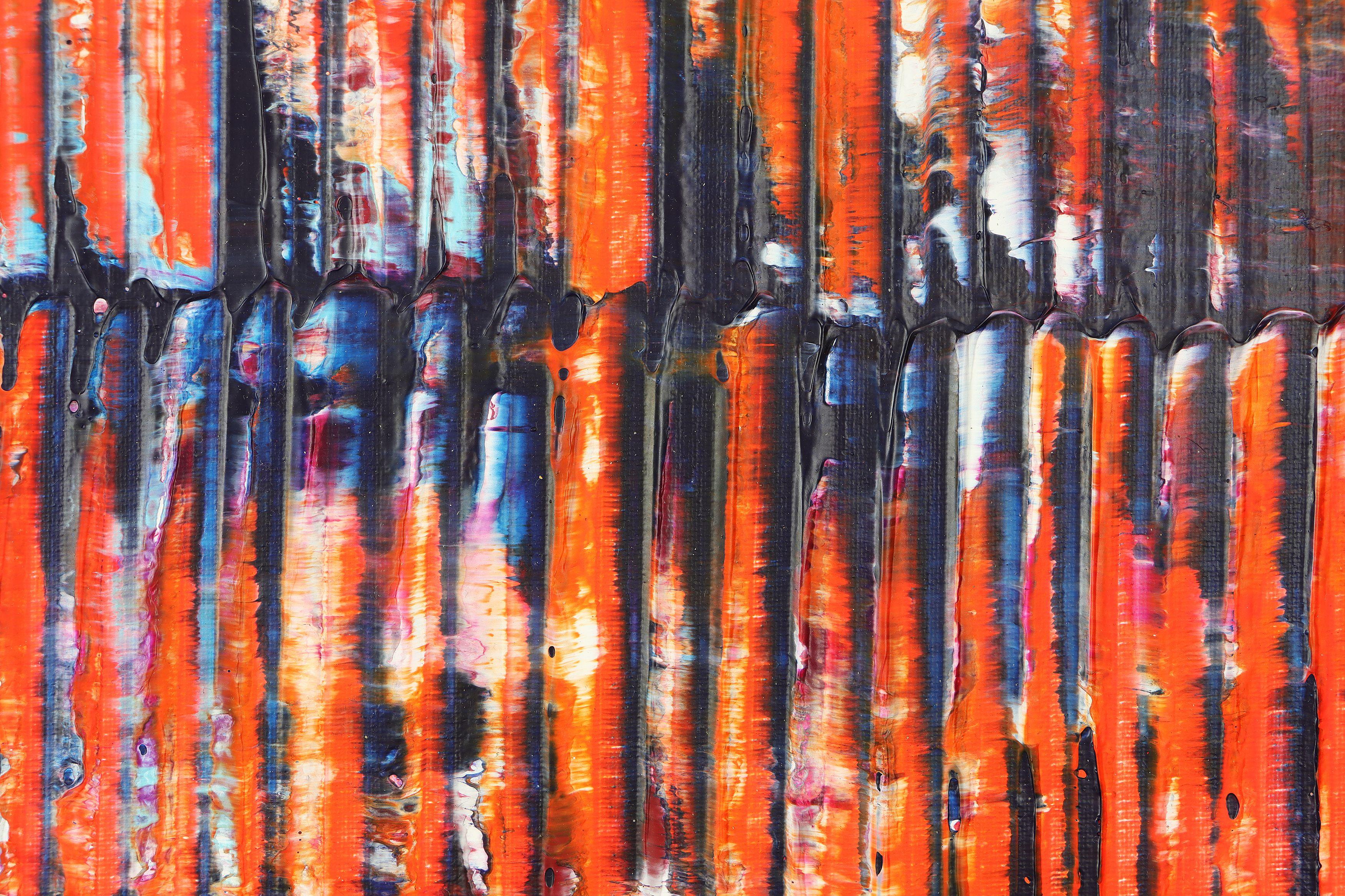 Orange lights and shadows, Painting, Acrylic on Canvas For Sale 2