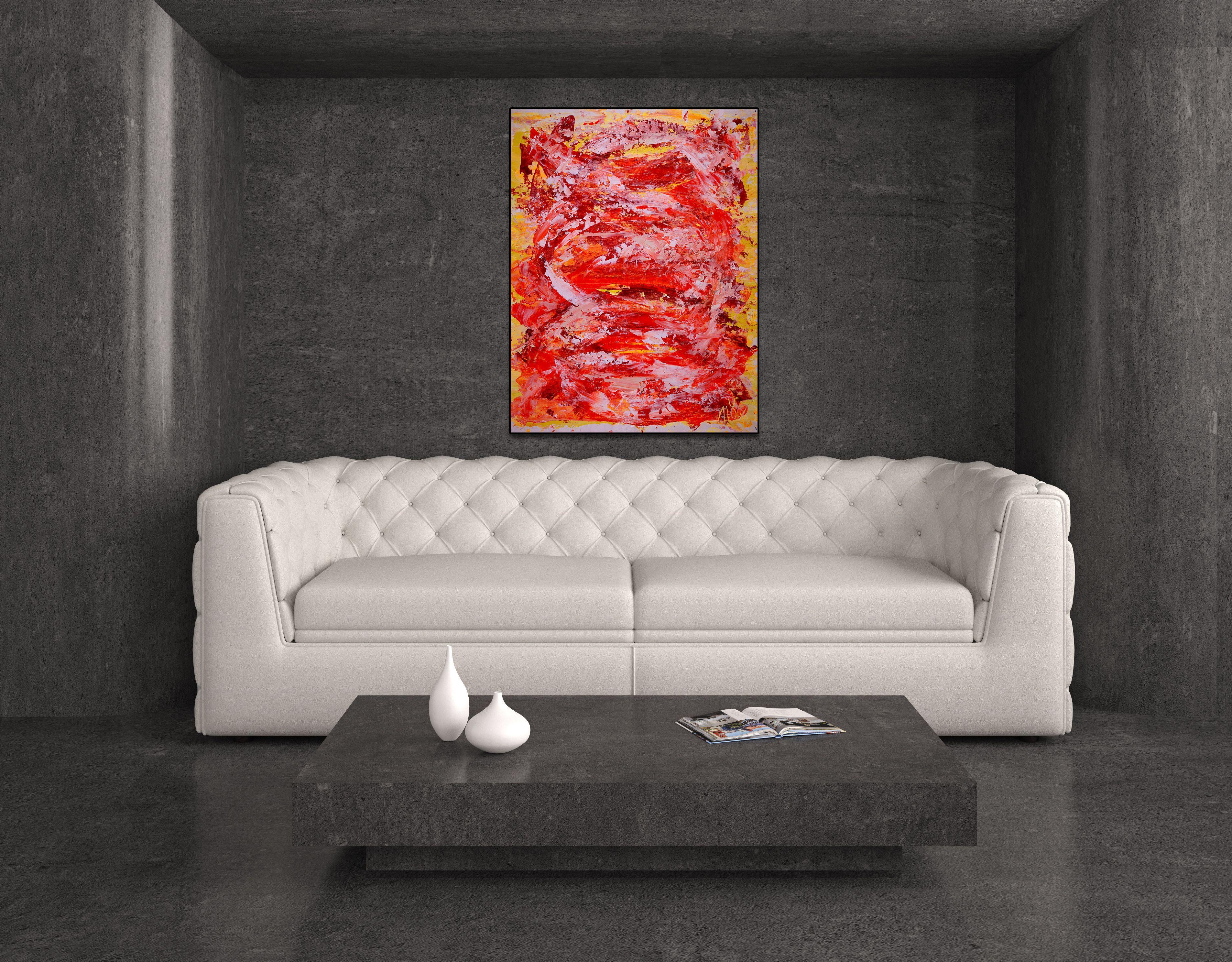Magnetismo Naranja, Pintura, Acrílico sobre lienzo - Abstract Painting Rojo de Nestor Toro
