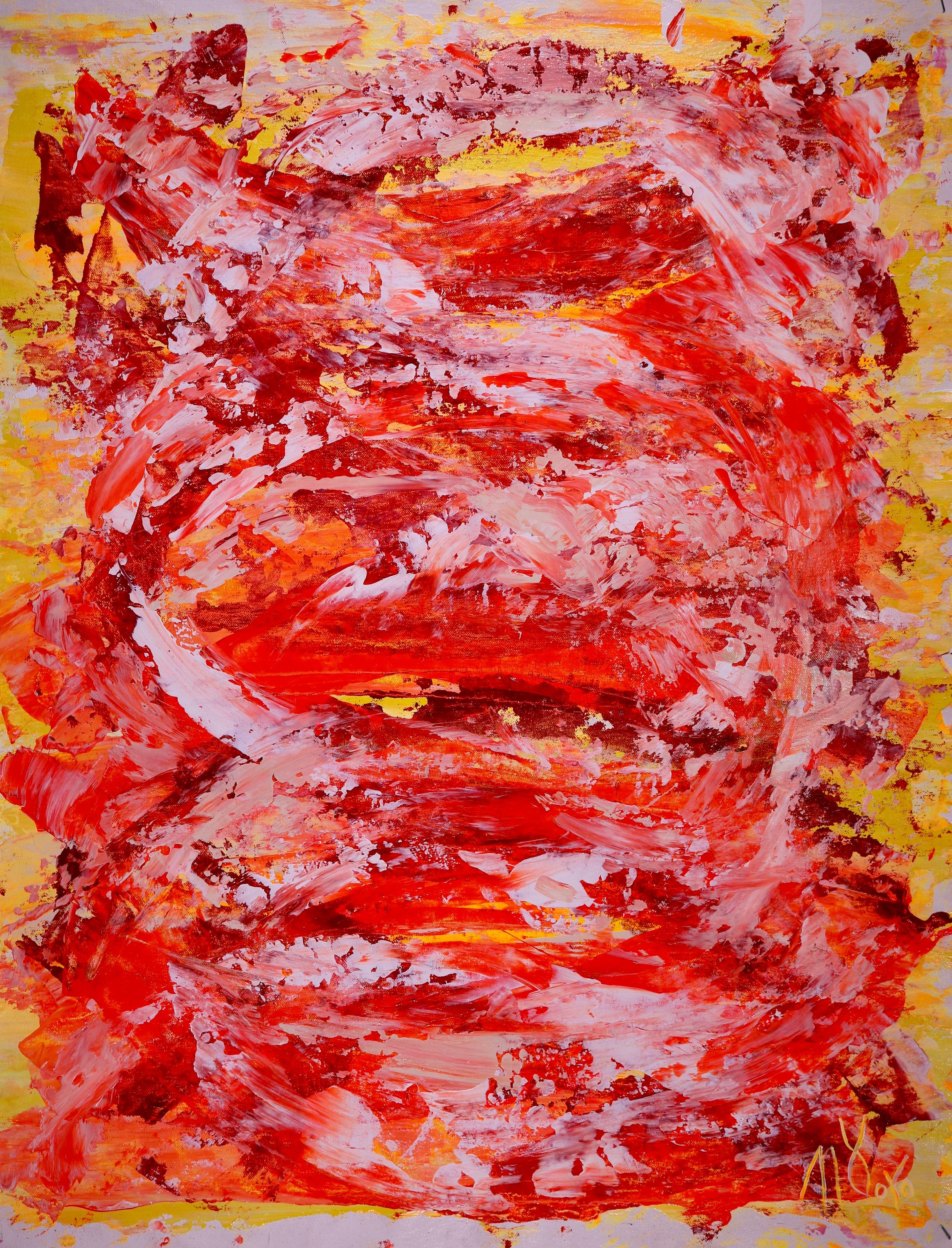 Abstract Painting de Nestor Toro - Magnetismo Naranja, Pintura, Acrílico sobre lienzo
