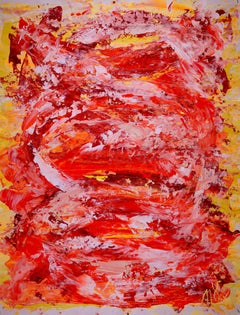 Orange Magnetism, Painting, Acrylic on Canvas