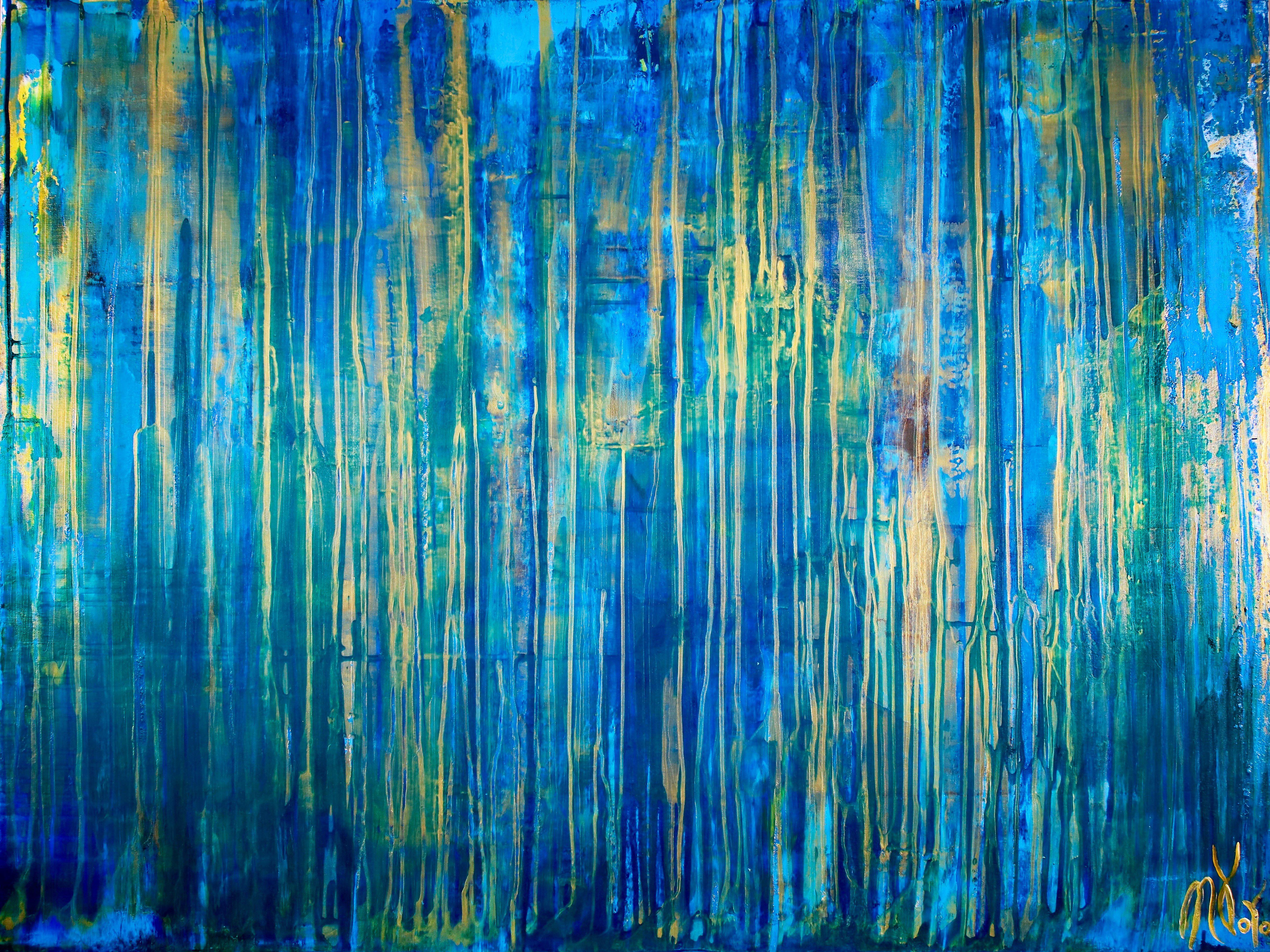 Nestor Toro Abstract Painting - Out of the water (night of thunder), Painting, Acrylic on Canvas